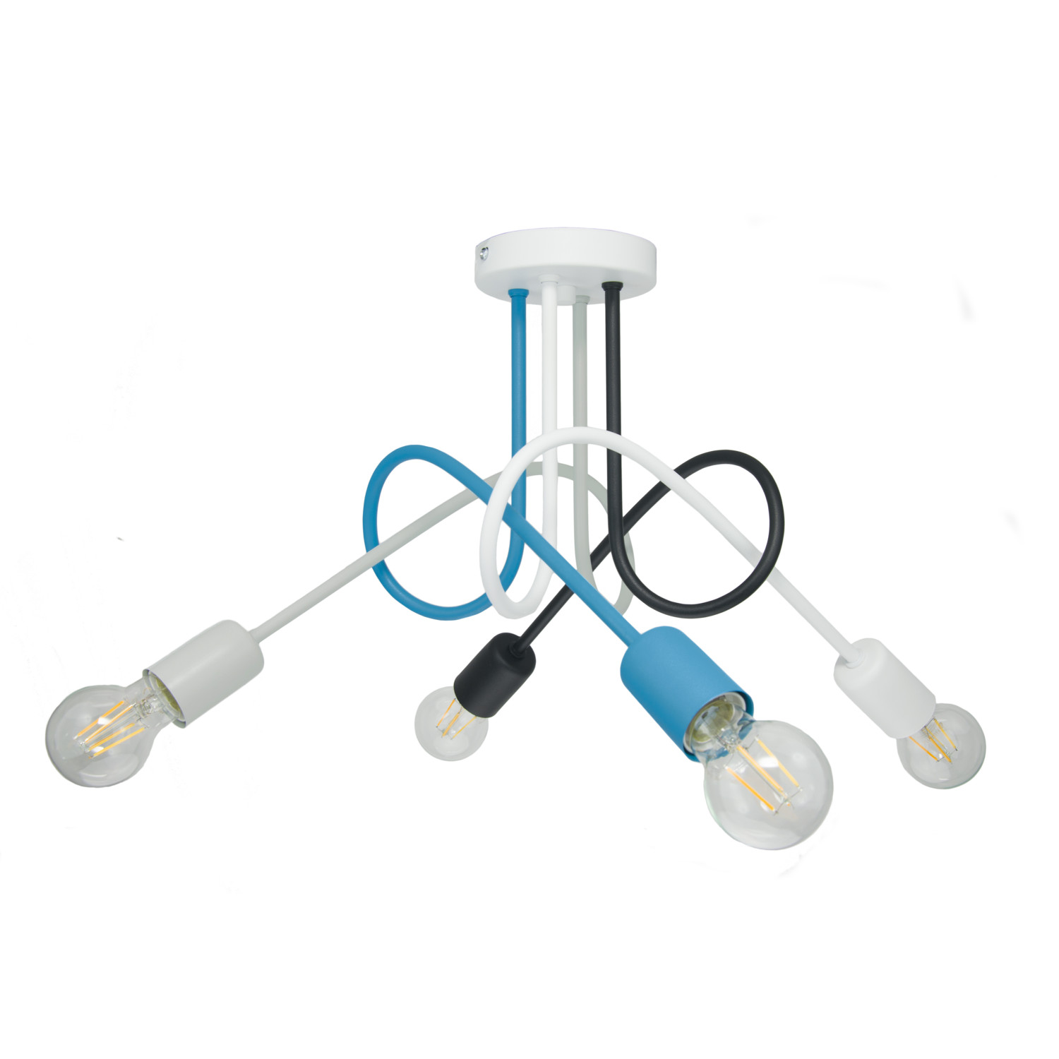 Pendant lamp 1001/4M4 MONDO, 4xE27/60W, gray, black, white, turquoise foto7