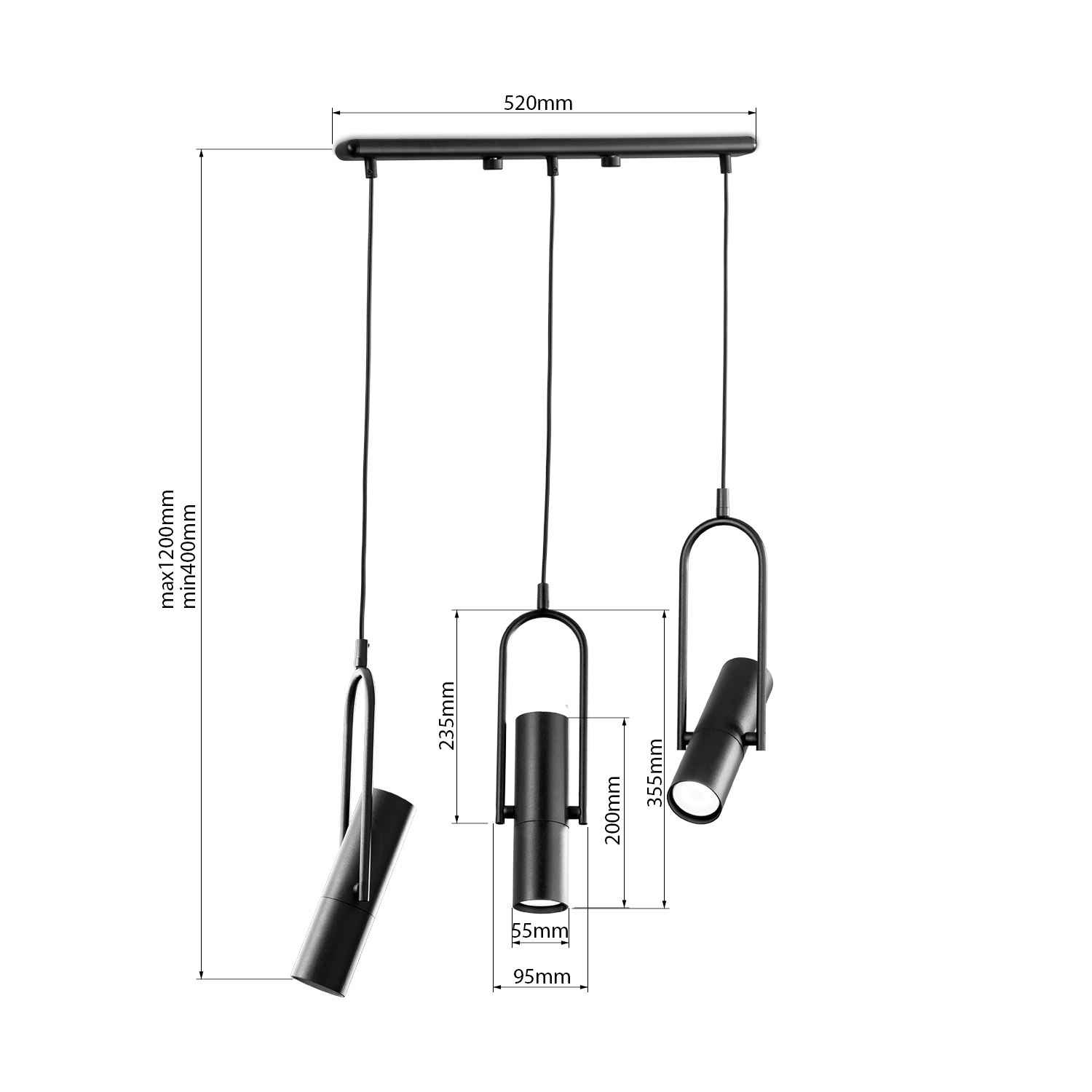 Třílampové závěsné svítidlo 10410 "OPTICS" foto4