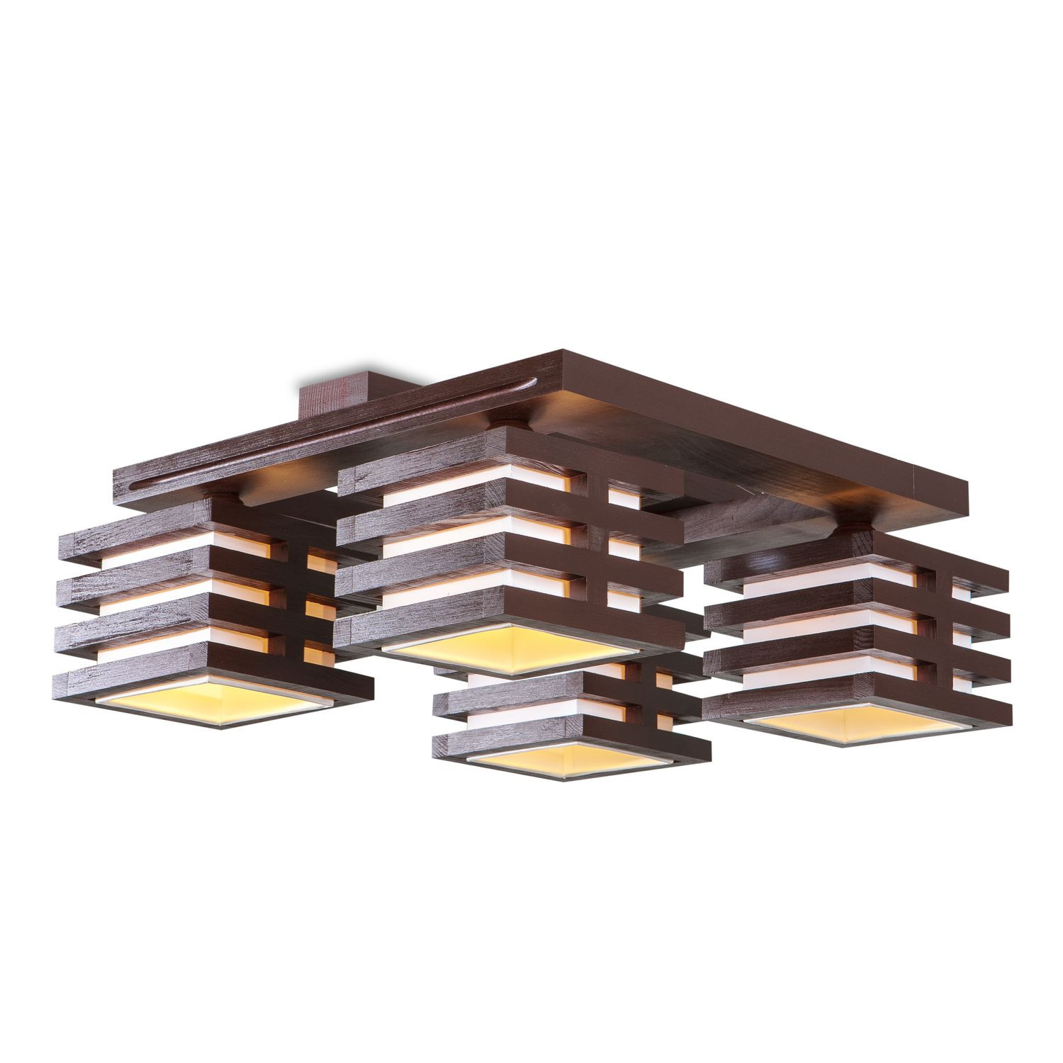 Hnědý lustr přisazený ke stropu 11504 "HOUSTON" foto4