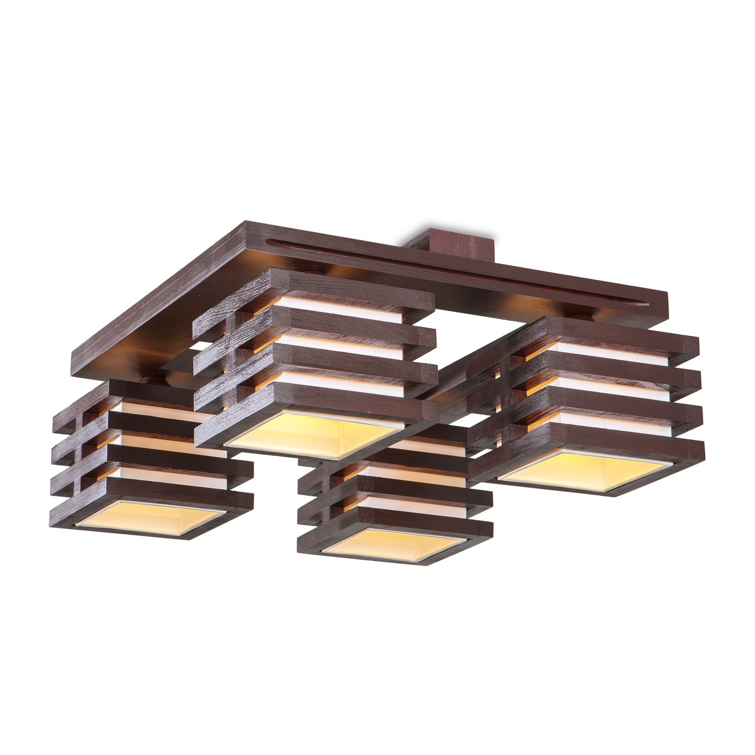 Hnědý lustr přisazený ke stropu 11504 "HOUSTON" foto2