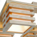 Dřevěný moderní  lustr v bílo zlatém provedení  přisazený ke stropu 11504 "HOUSTON" foto7