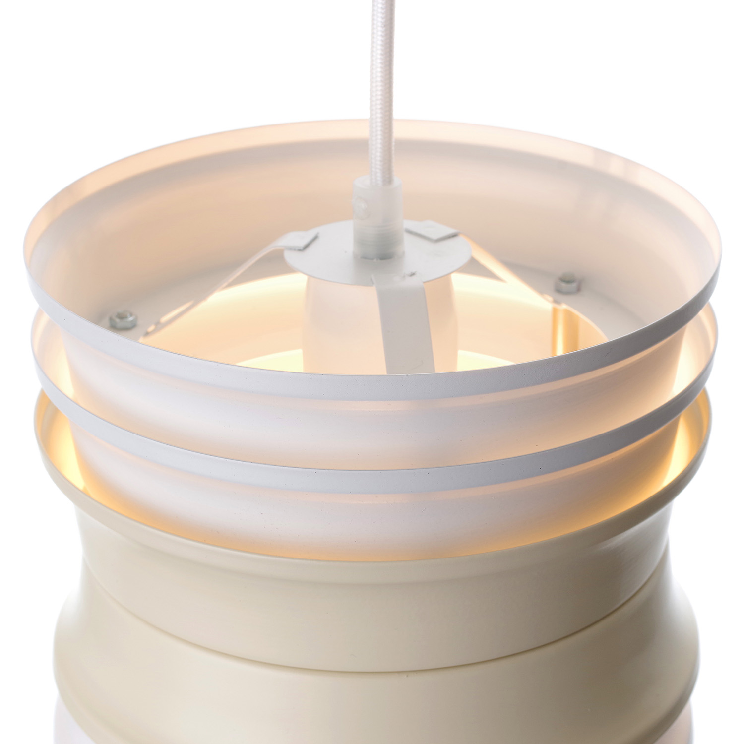 Závěsné bilé svítidlo na lanku s bežovzmi prvky 12803 "UNIQ" foto5