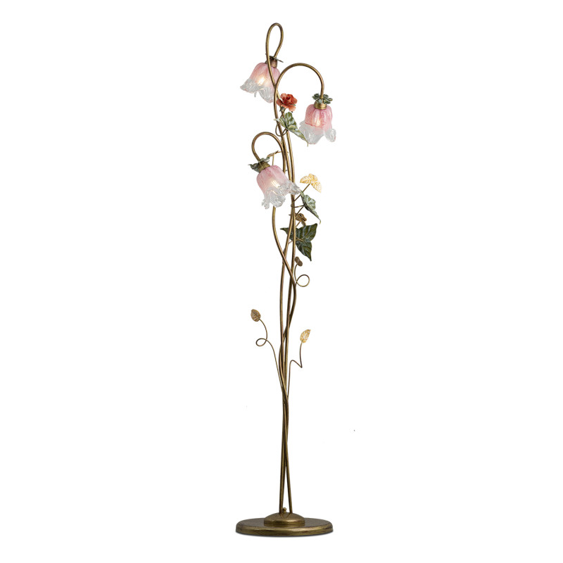 Stojaci lampa se stínidly ve tvaru květin vyrobená z křišťálově čistého muránského skla 15230 "KATERINA"