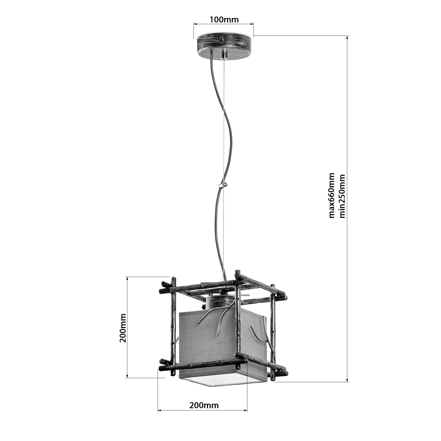 Závěsný lustr na lanku 16701 "SAVANNA CUBO" foto5