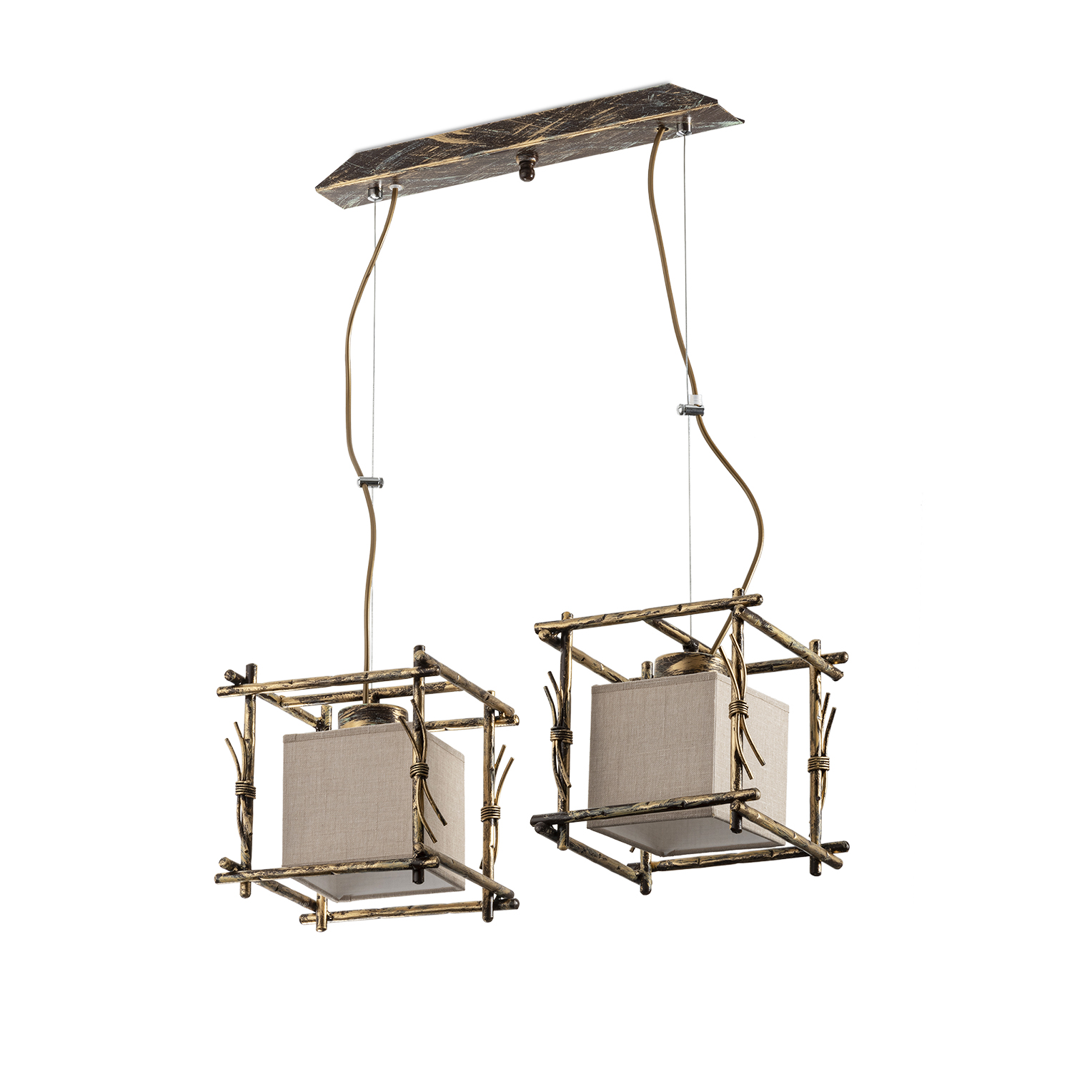 Závěsný lustr s dvěma stínítky 16702 "SAVANNA CUBO"