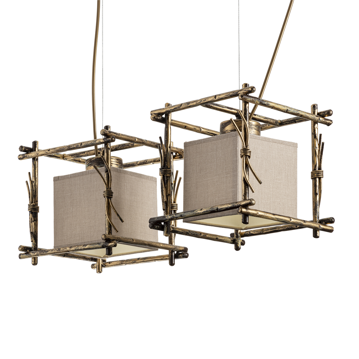 Závěsný lustr s dvěma stínítky 16702 "SAVANNA CUBO" foto2