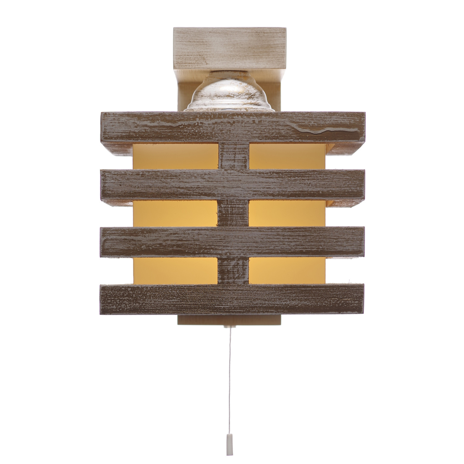 Nástěnné dřevěné svítidlo ve zlaté patine s vypínačem 18610 "HOUSTON" foto5