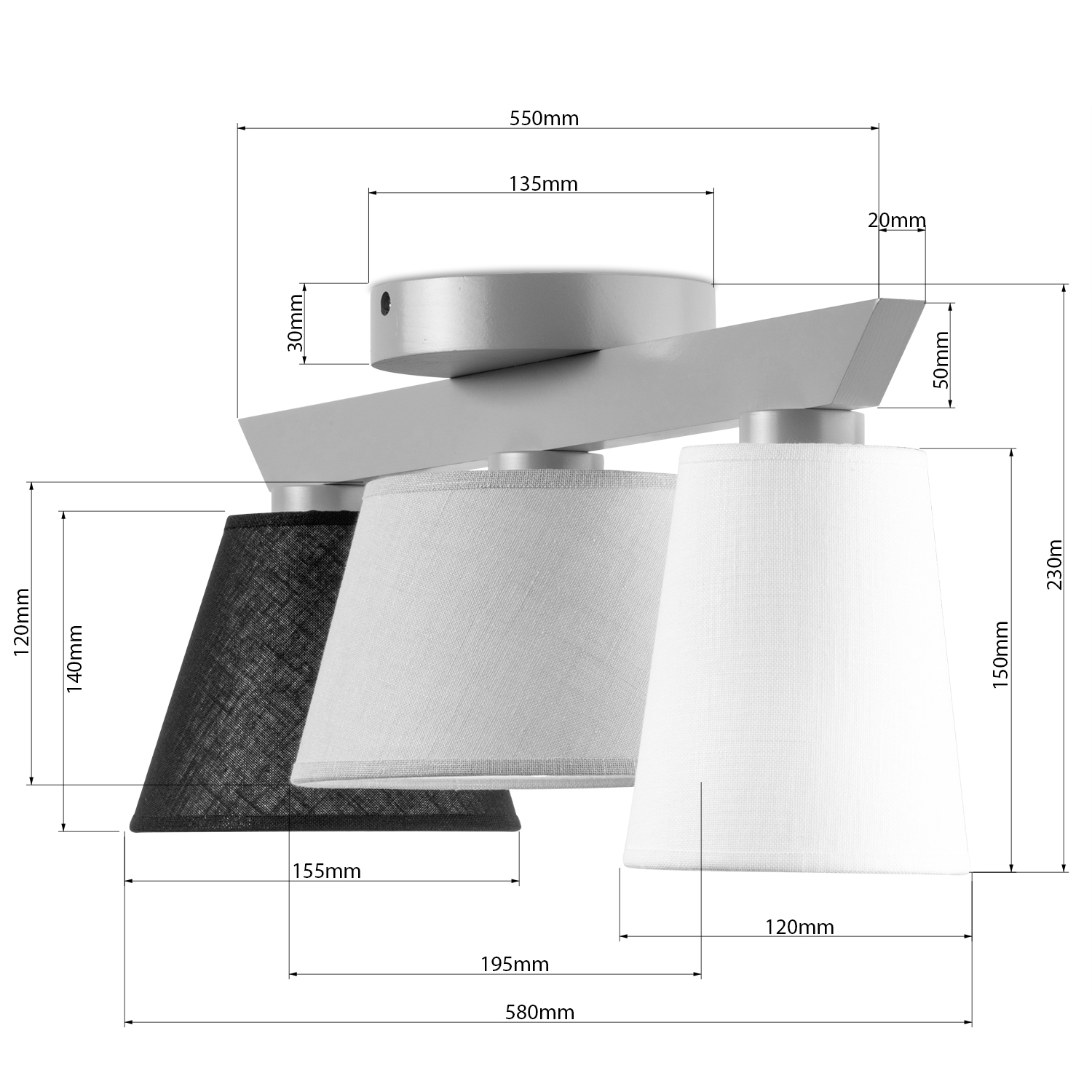 Dřevěný přisazený lustr 40077 "YOKE" foto2
