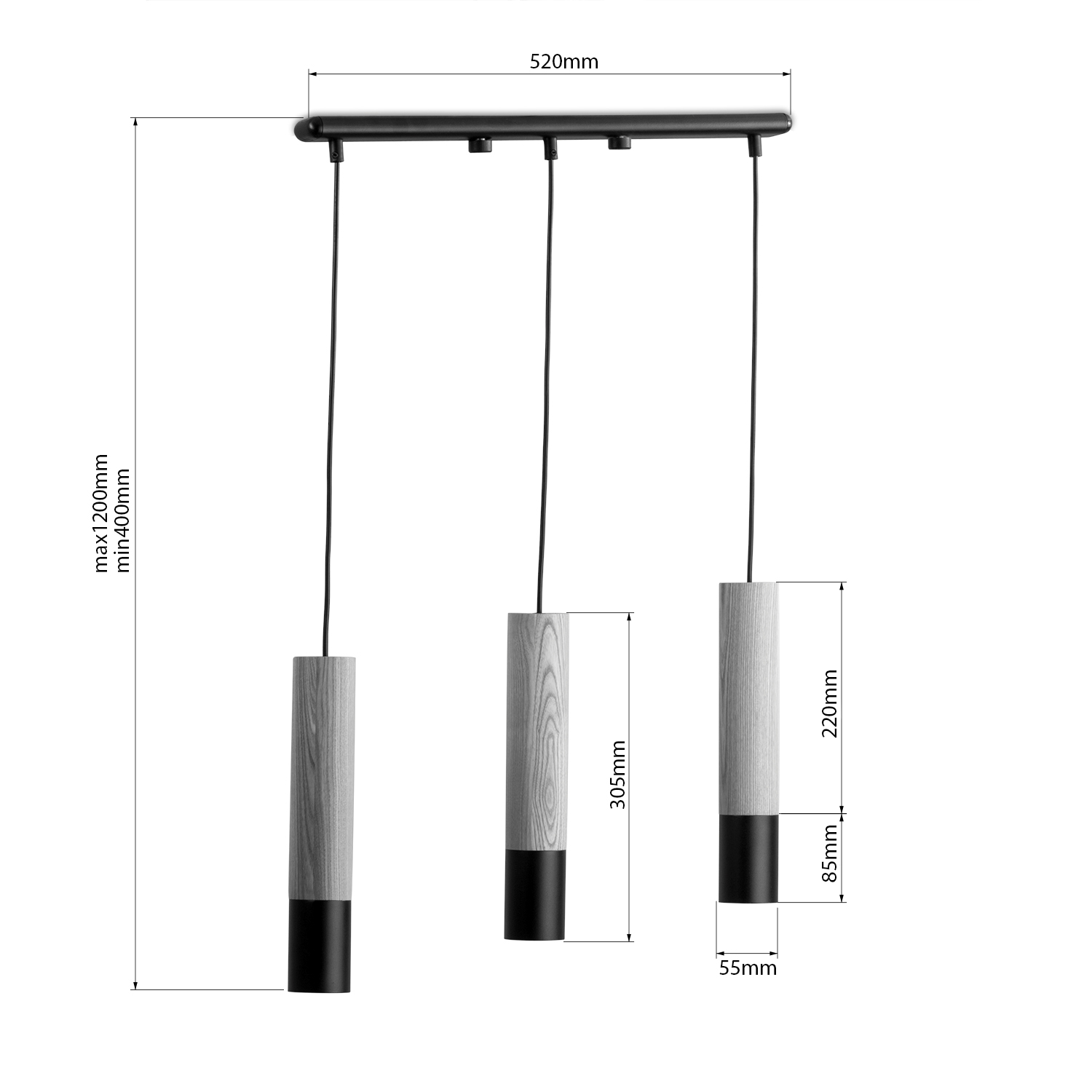 Pendant luminaire 40599 "GLAZE WOOD" foto4