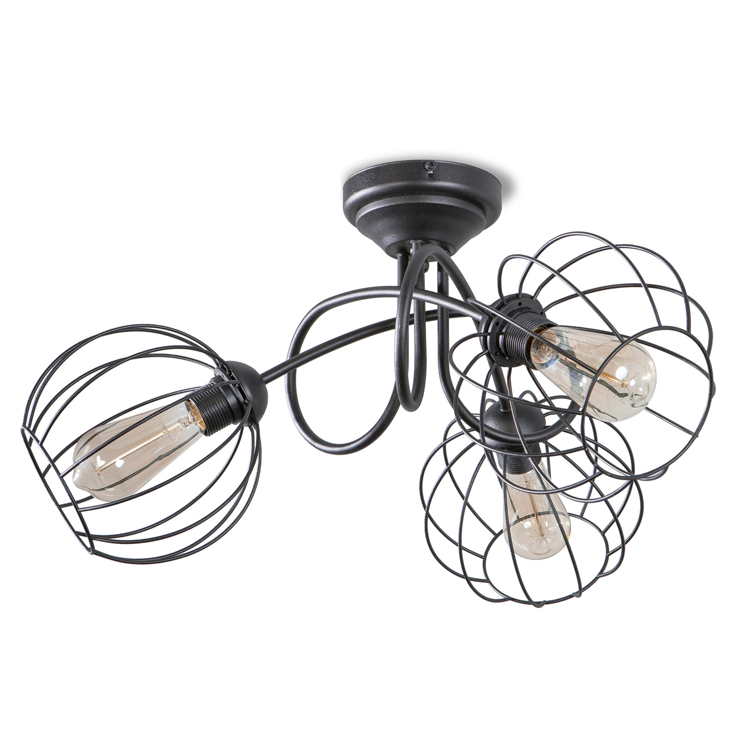 Přisazený lustr v černé barvě s kovovými stínidly 40703 "STYLE" foto2