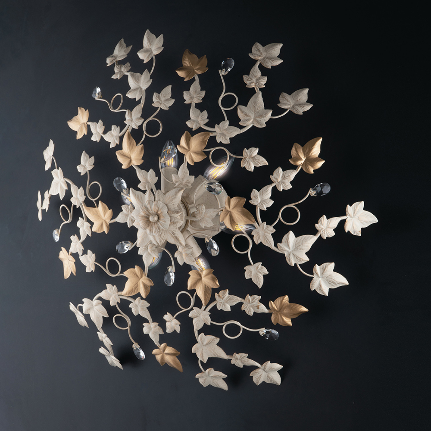 Stropní lustr BL50-PL6-AV Edera, 6 X 40 Watt Max, slonová kost, zlatá