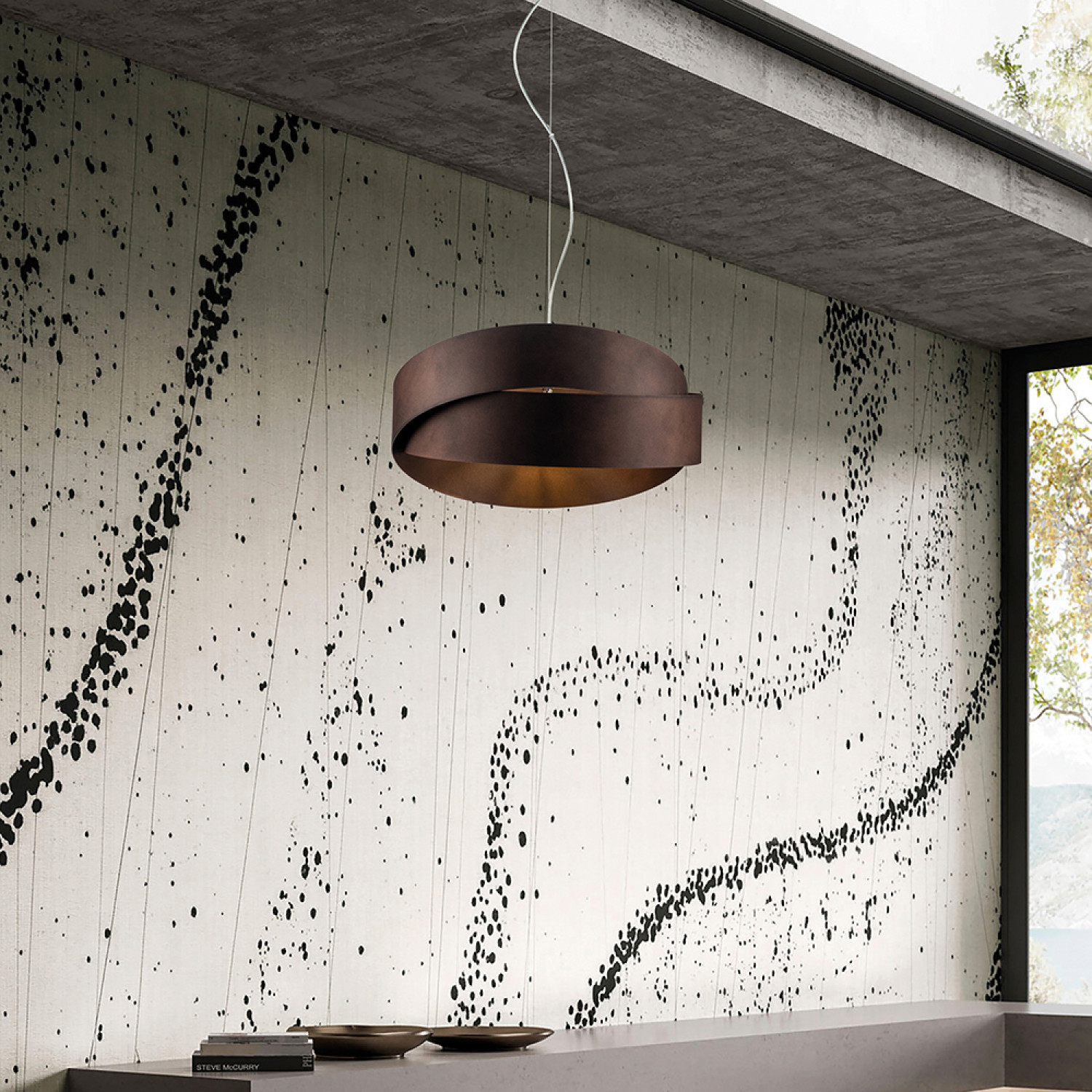 Moderní závěsná lampa BL207-2-BR Astro, 2 X 60 Watt Max, grafitová hnědá foto2