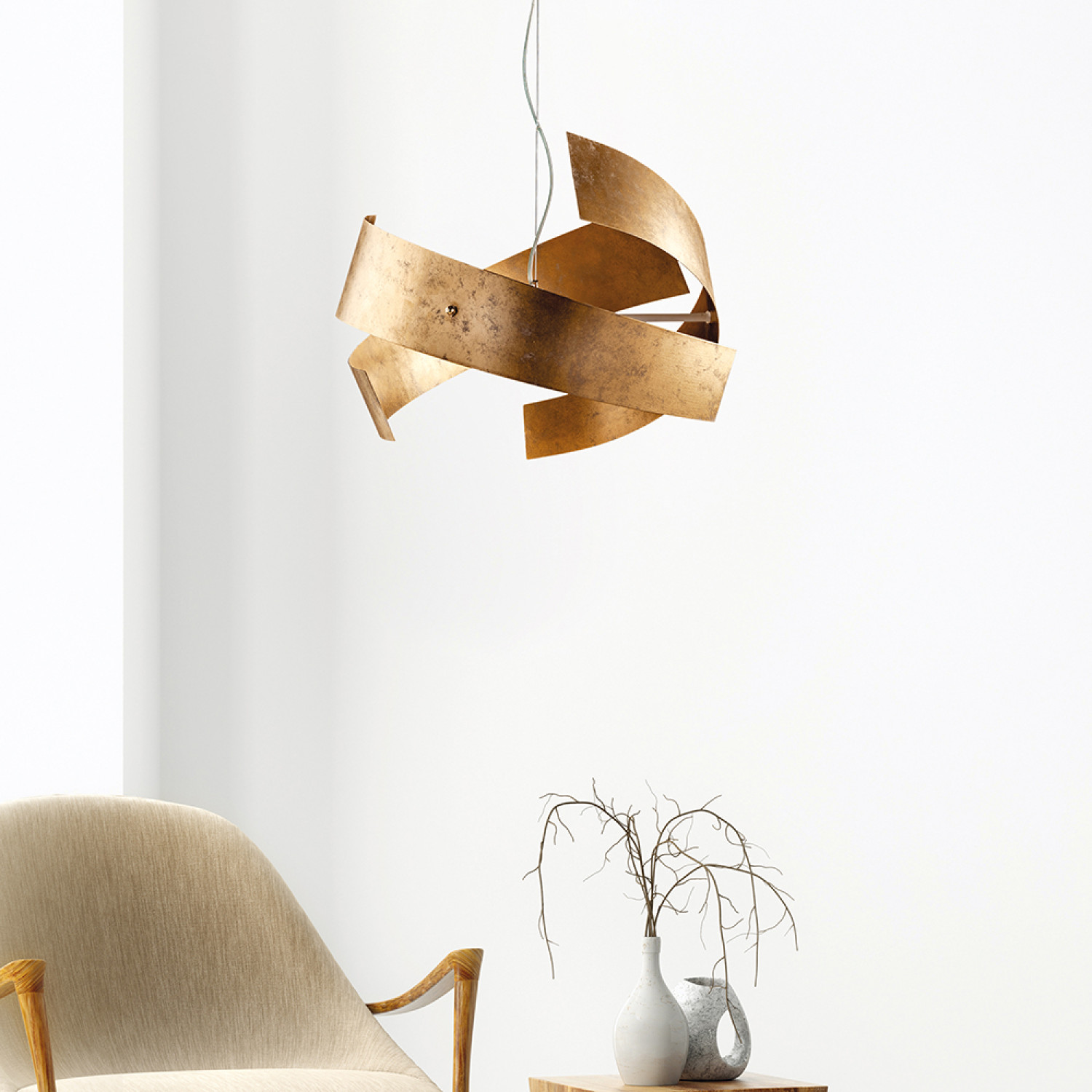 Závěsné svítidlo BL226-3-ORO Elisa, 3 X 60 Watt Max, bílá, zlatá