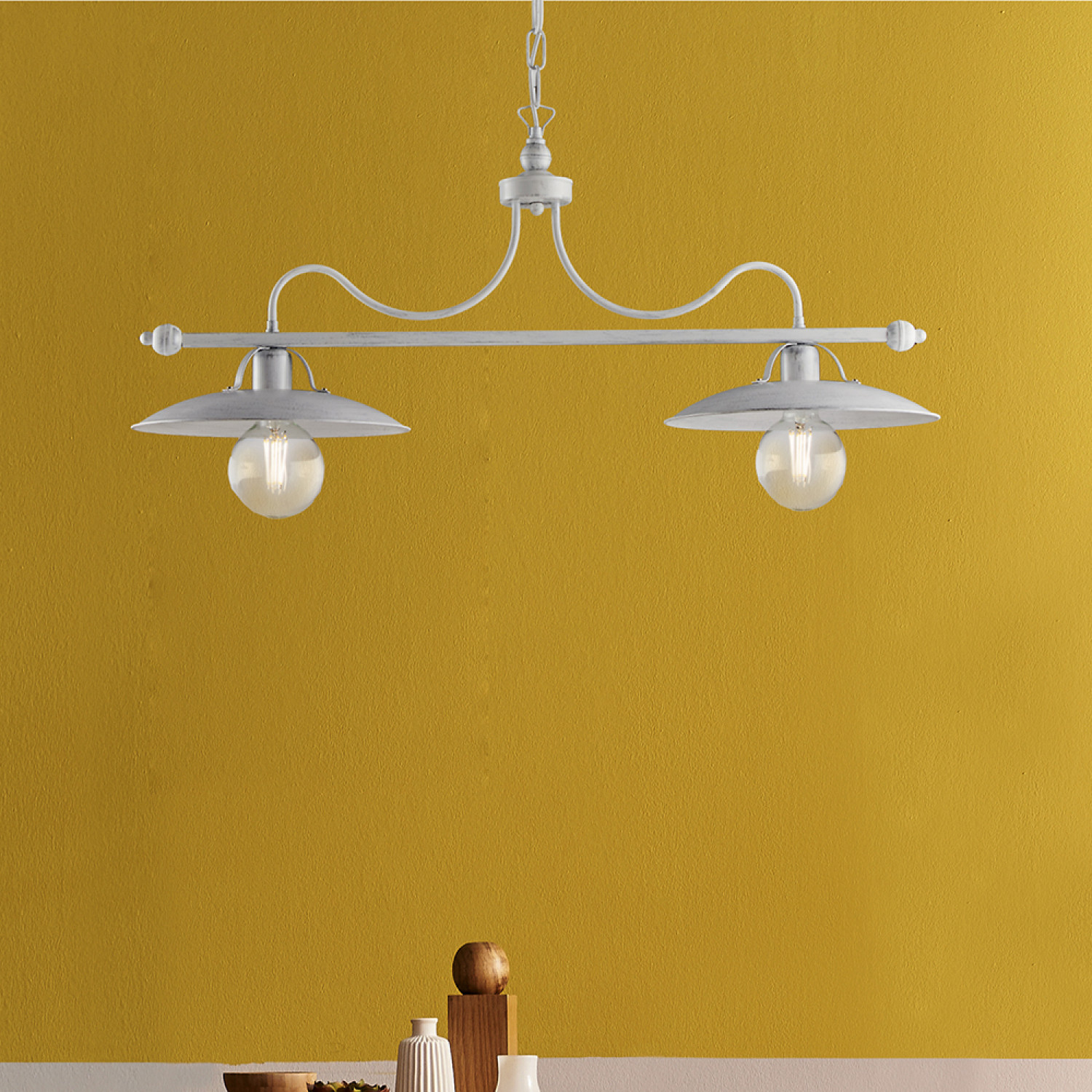 Pendant light BL234-2-BA Cantina, 2 X 60 Watt Max, white, silver foto2