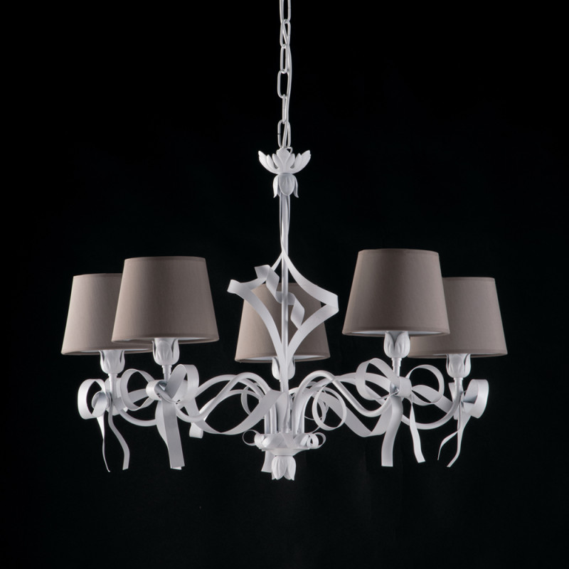 Chandelier suspended BL184-5-BCO Lucy, 5 X 40 Watt Max, shabby white
