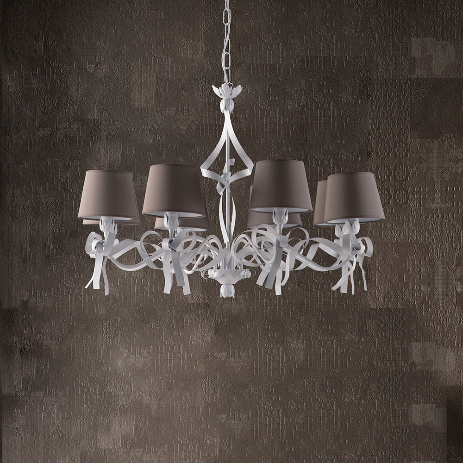 Chandelier suspended BL184-8-BCO Lucy, 8 X 40 Watt Max, shabby white foto2