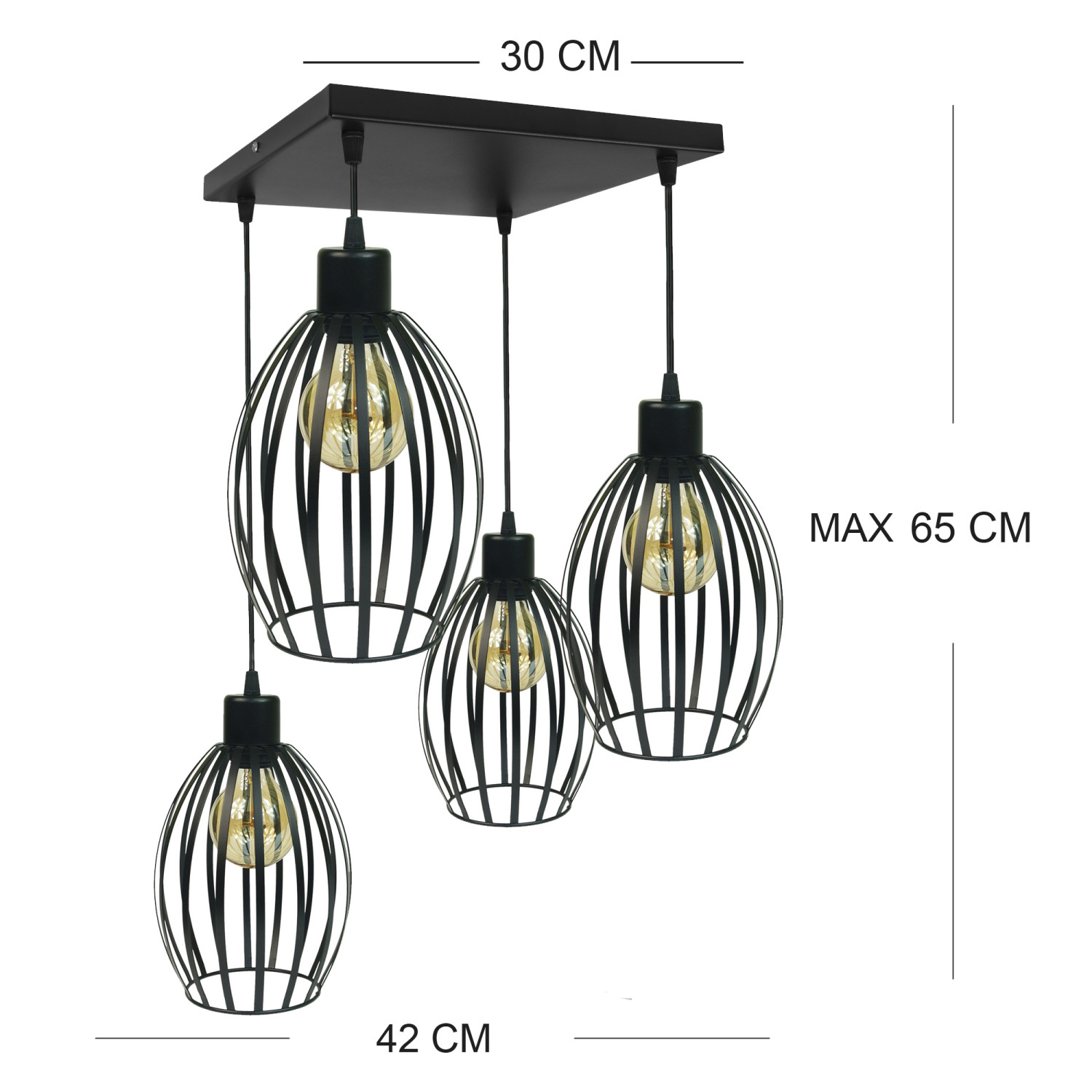 Pendant lamp 7001/PK4LCZ FIORDA, 4xE27/60W, black foto2