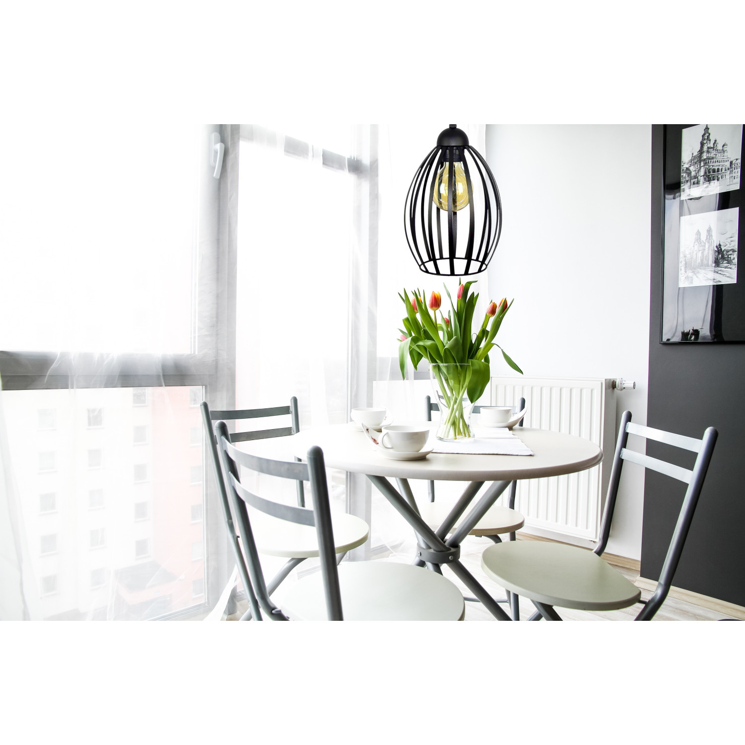 Závěsné svítidlo 7001/1O FIORDA, 1xE27/60W, černá struktura foto5