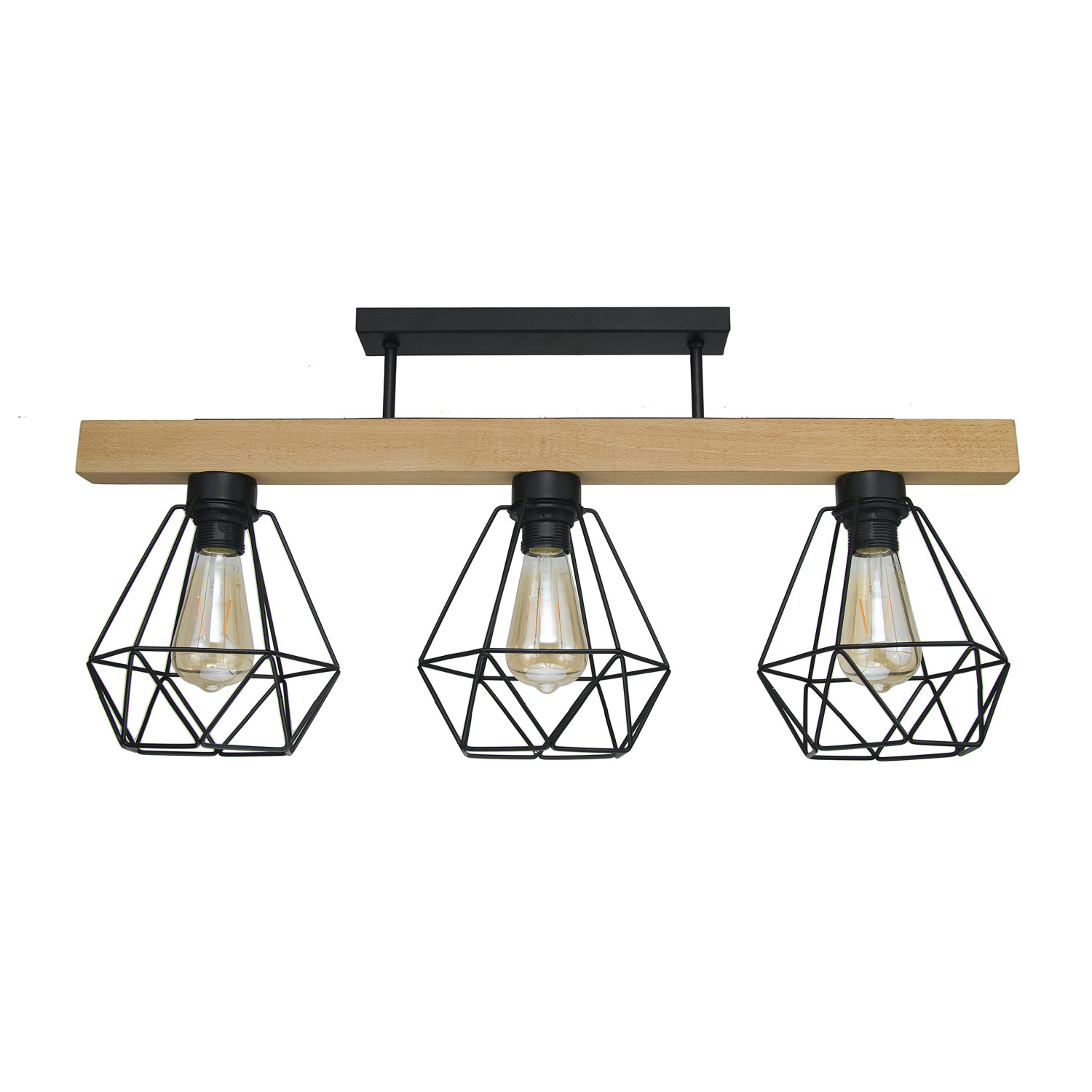 Závěsné svítidlo 80M/BW MADERA WOOD, 3xE27/60W, dřevo / černá struktura