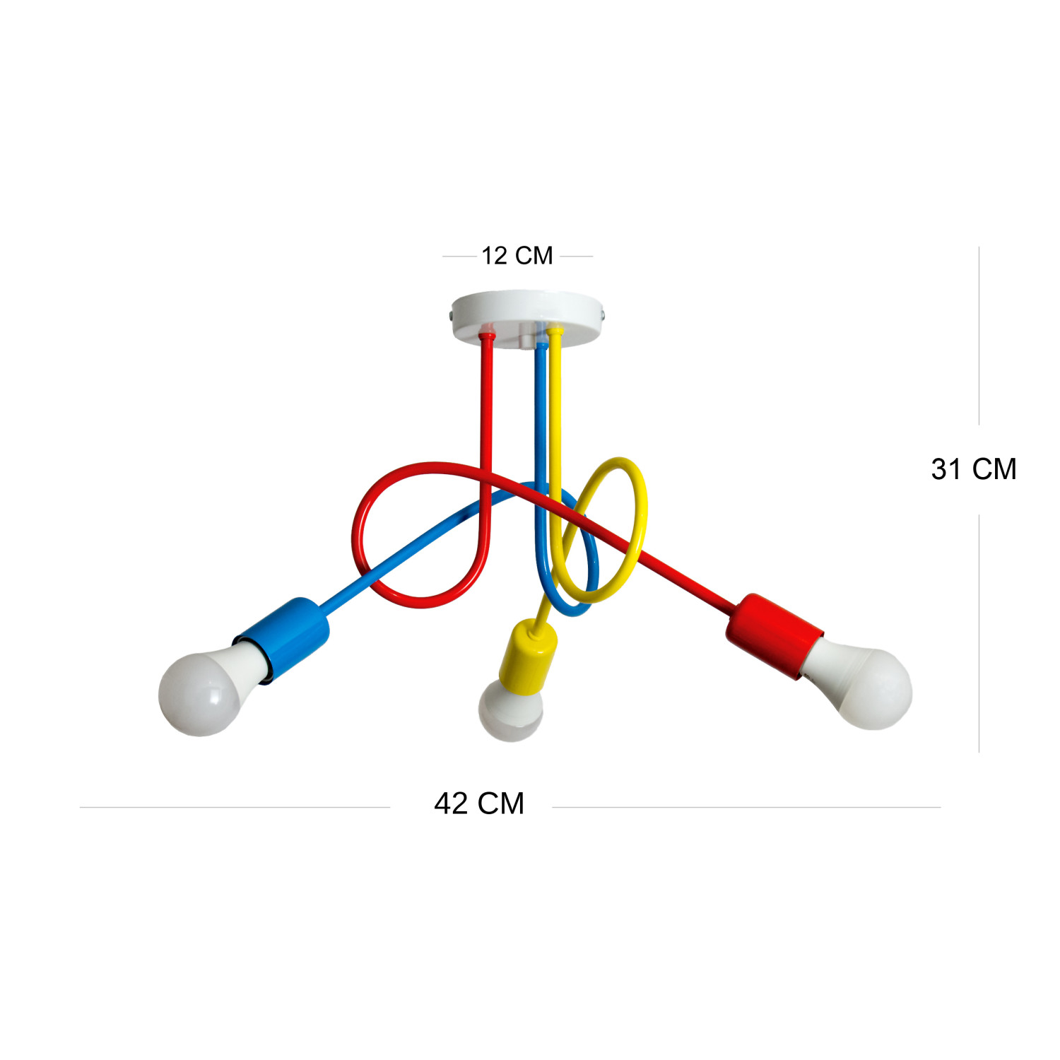 Pendant lamp 1001/3M1 MONDO, 3xE27/60W, blue, yellow, red foto3