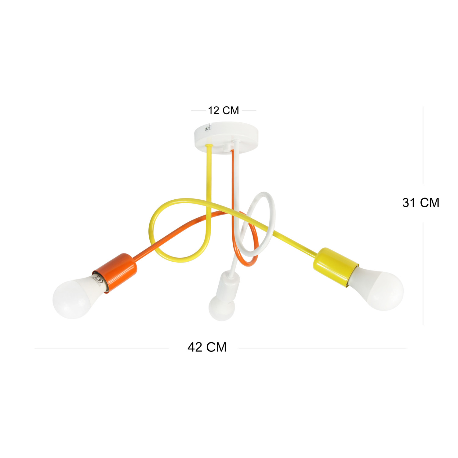 Pendant lamp 1001/3M2 MONDO, 3xE27/60W, white, yellow, orange foto3