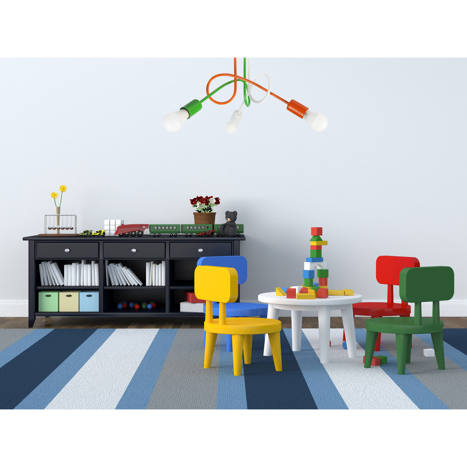 Pendant lamp 1001/3M3 MONDO, 3xE27/60W, white, orange, green foto3