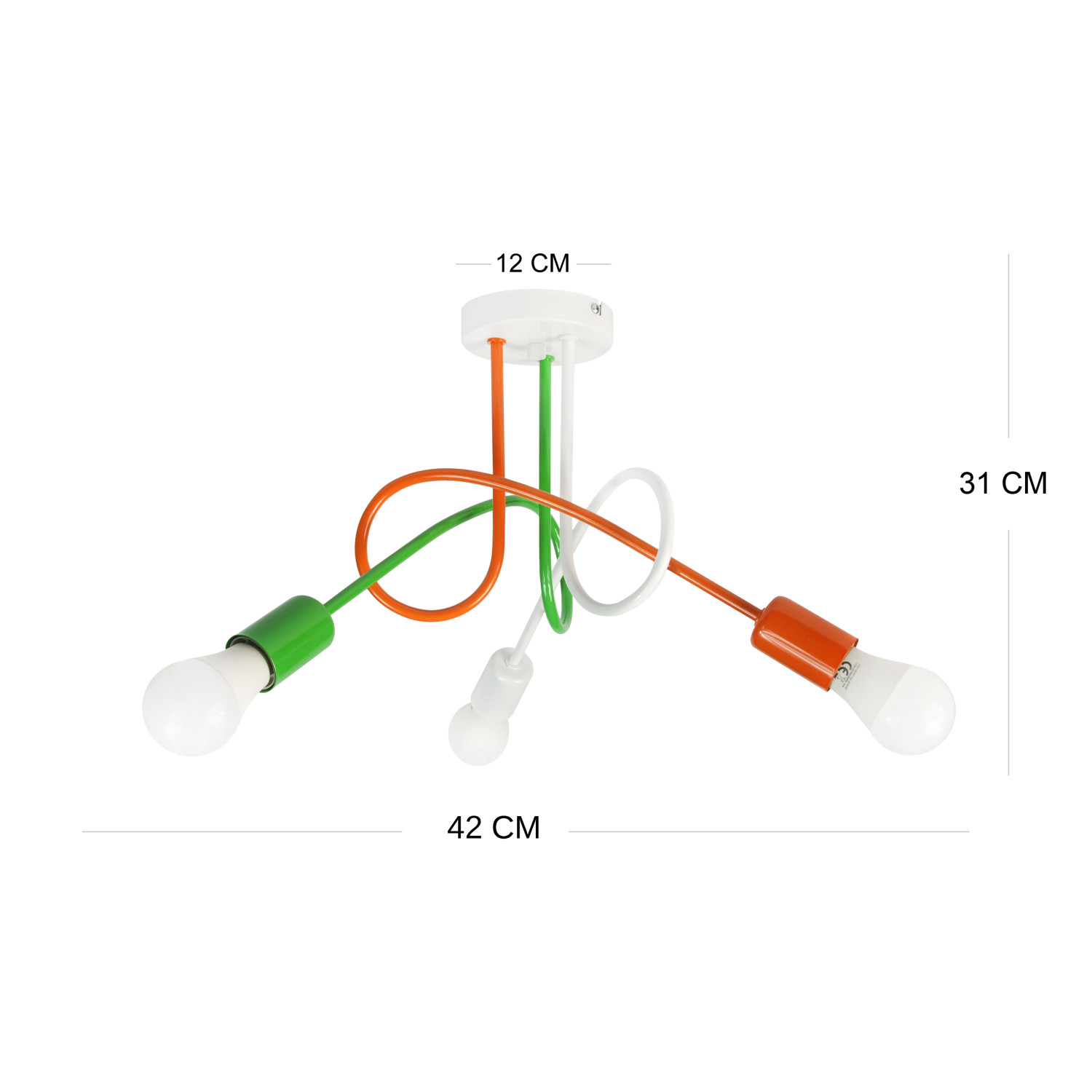 Pendant lamp 1001/3M3 MONDO, 3xE27/60W, white, orange, green foto2