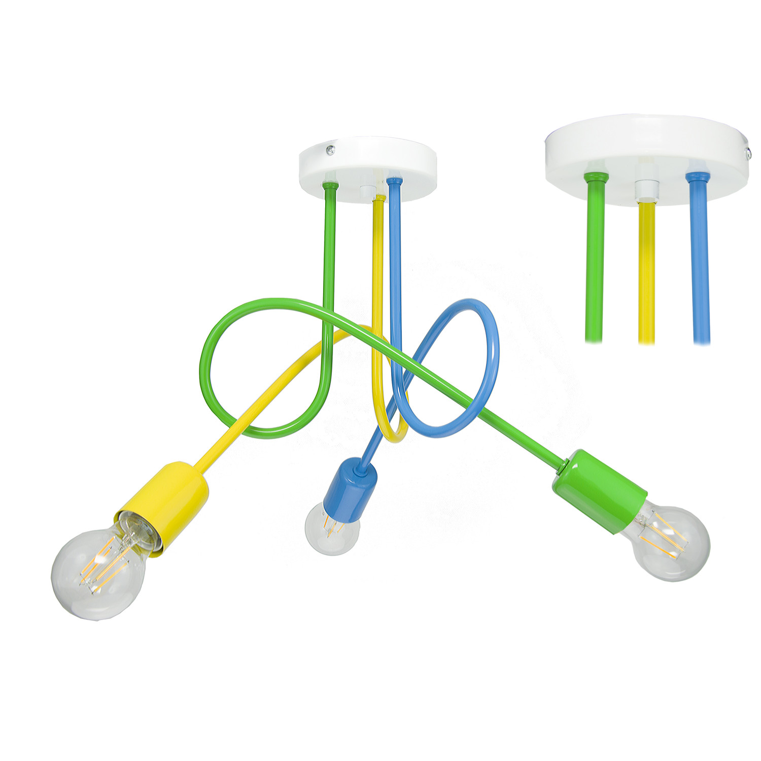 Pendant lamp 1001/3M5 MONDO, 3xE27/60W, blue, green, yellow foto6