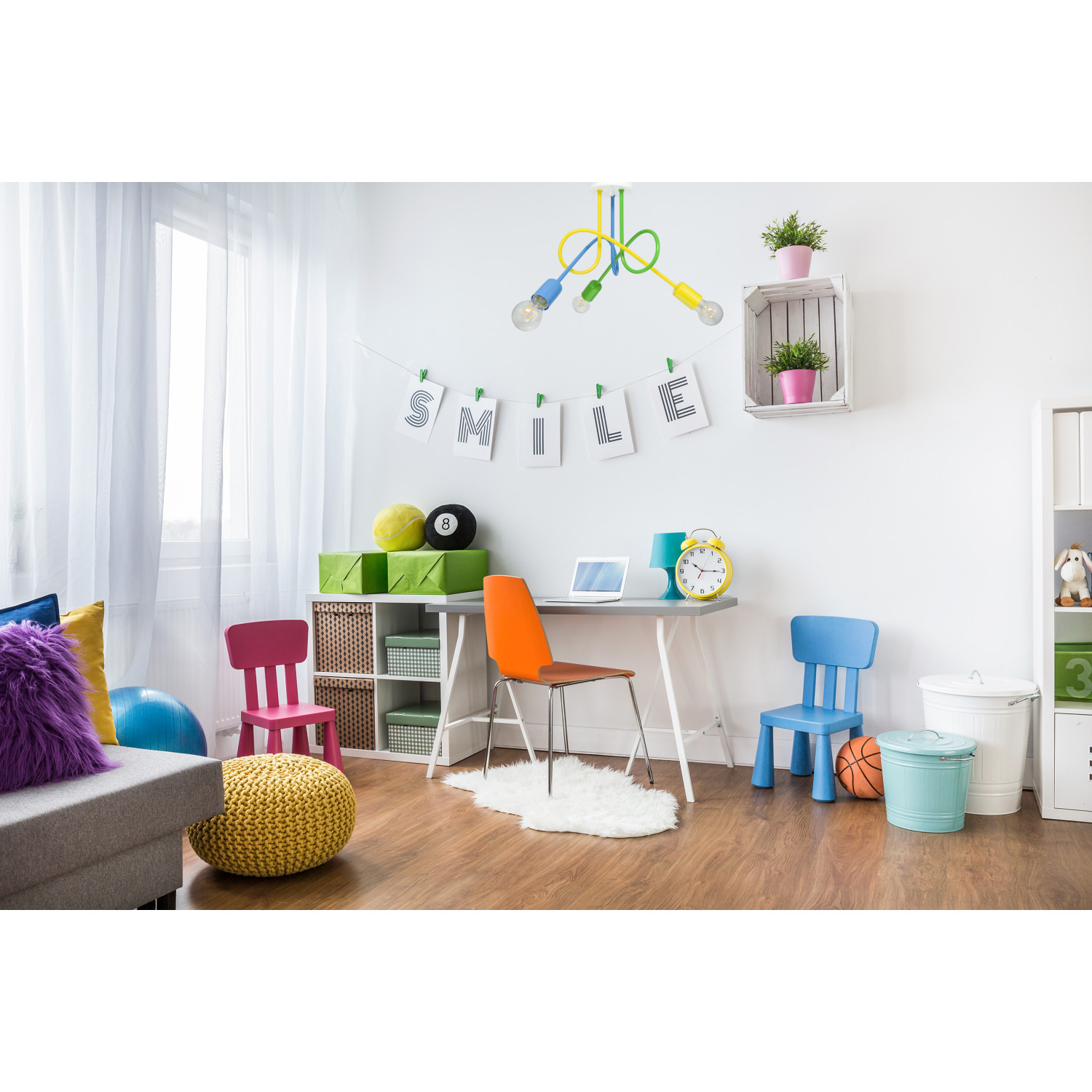 Pendant lamp 1001/3M5 MONDO, 3xE27/60W, blue, green, yellow foto2