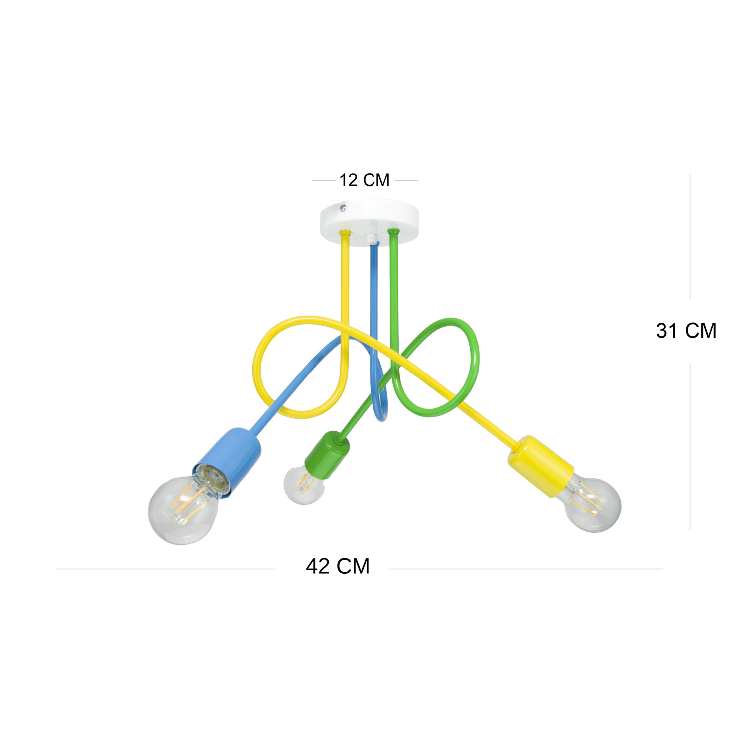 Pendant lamp 1001/3M5 MONDO, 3xE27/60W, blue, green, yellow foto5