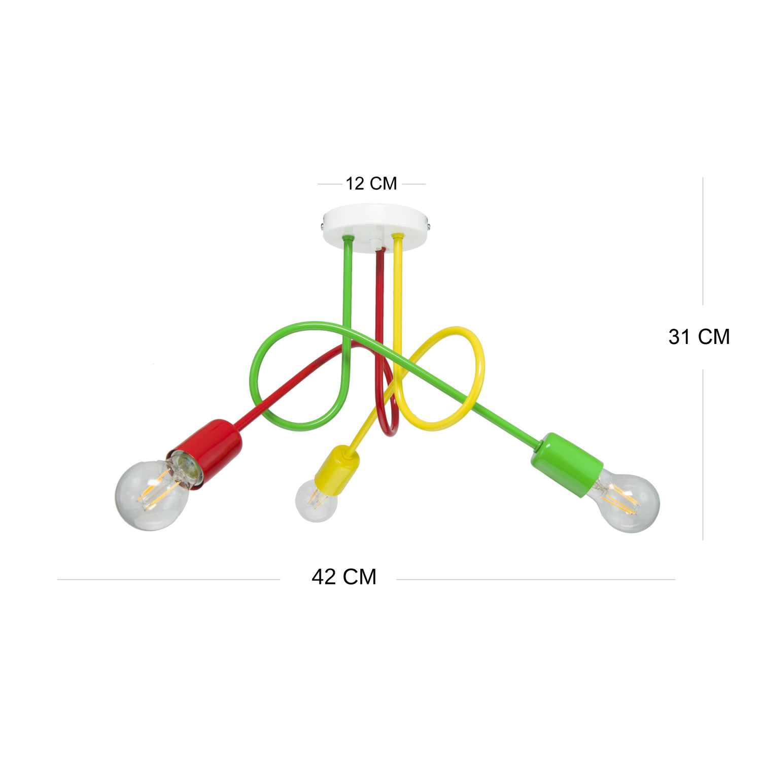 Závěsné svítidlo 1001/3M6 MONDO, 3xE27/60W, zelená, červená, žlutá foto3