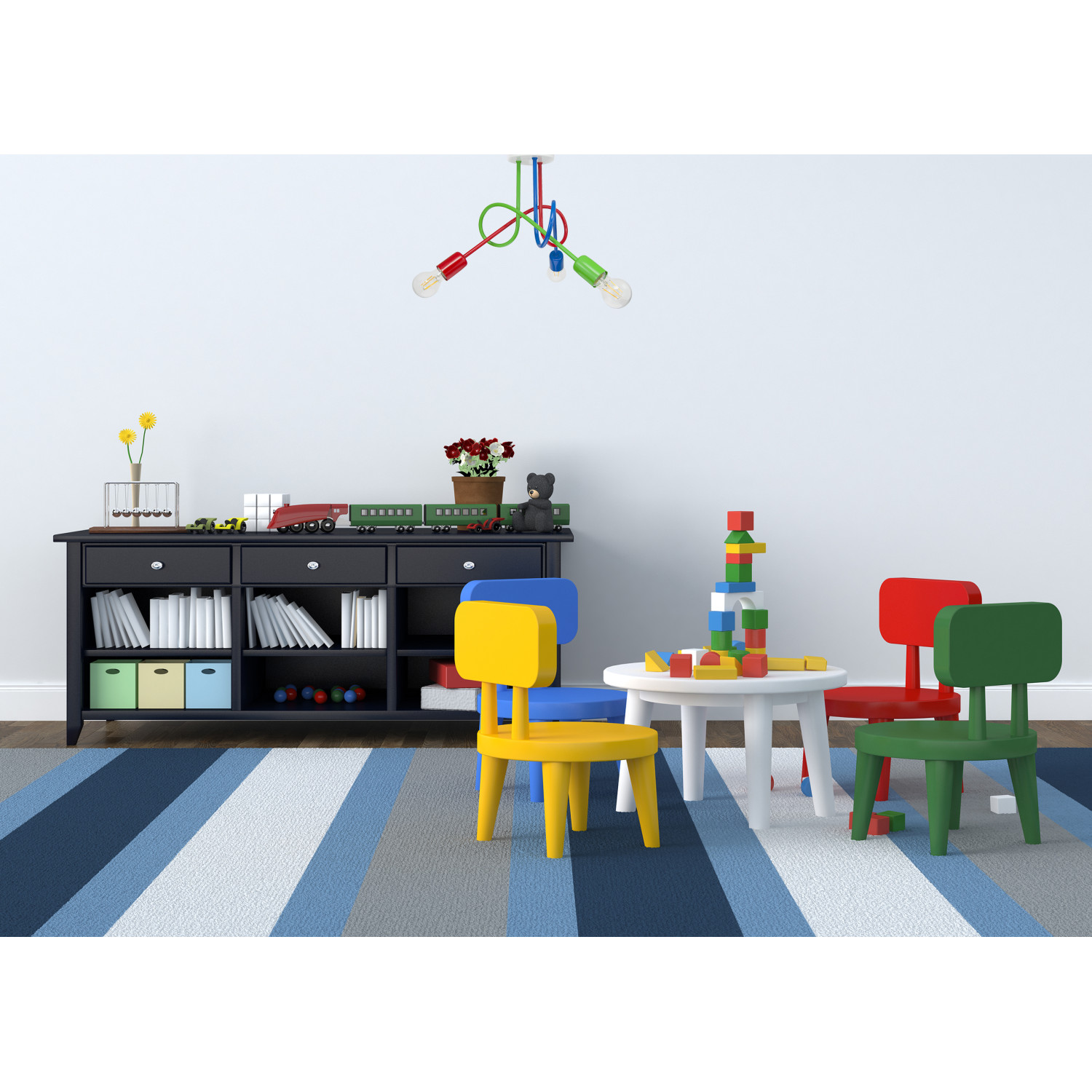 Pendant lamp 1001/3M7 MONDO, 3xE27/60W, , green, red foto3