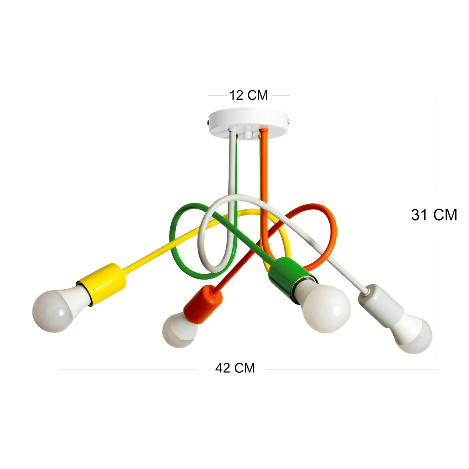 Pendant lamp 1001/4M2 MONDO, 4xE27/60W, green, yellow, orange, white foto3