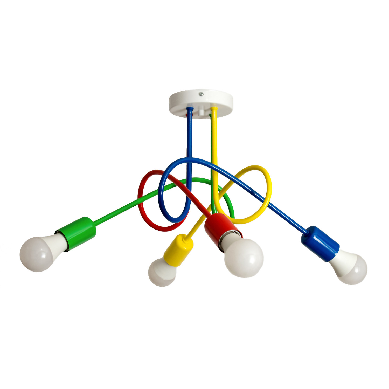 Závěsné svítidlo 1001/4M3 MONDO, 4xE27/60W, žlutá, tmavě modrá, červená, zelená