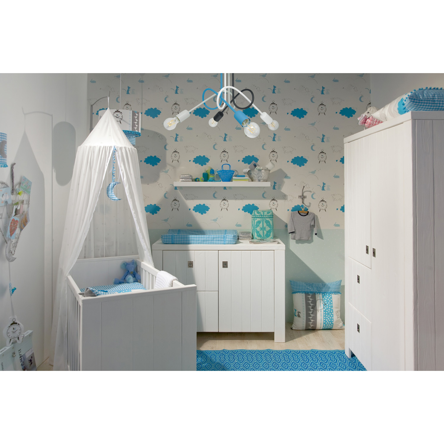 Pendant lamp 1001/4M4 MONDO, 4xE27/60W, gray, black, white, turquoise foto6