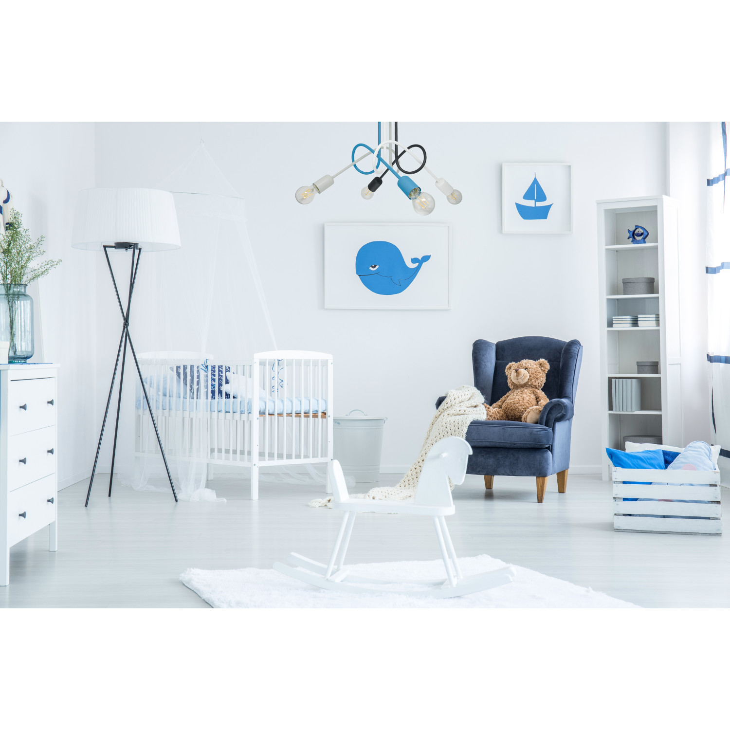 Pendant lamp 1001/4M4 MONDO, 4xE27/60W, gray, black, white, turquoise foto2