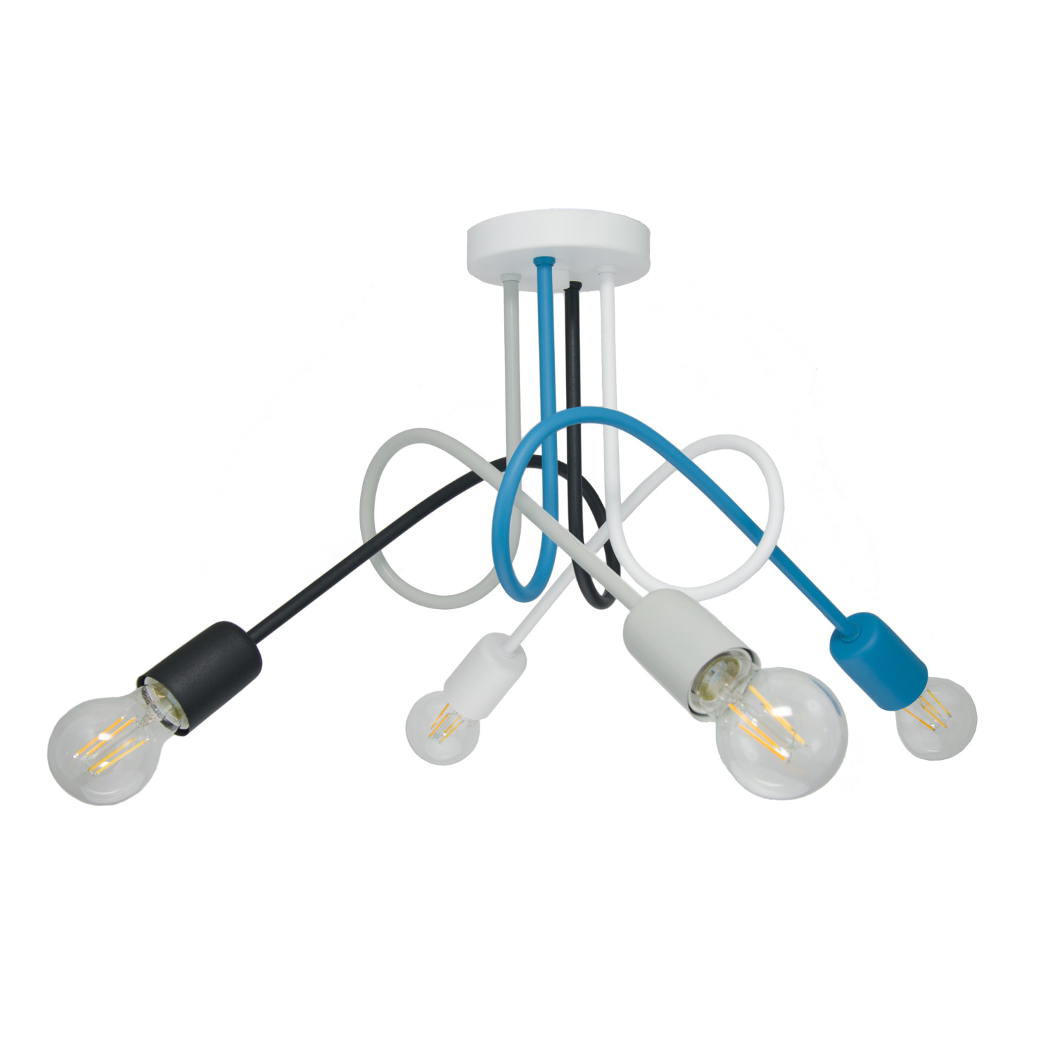 Pendant lamp 1001/4M4 MONDO, 4xE27/60W, gray, black, white, turquoise