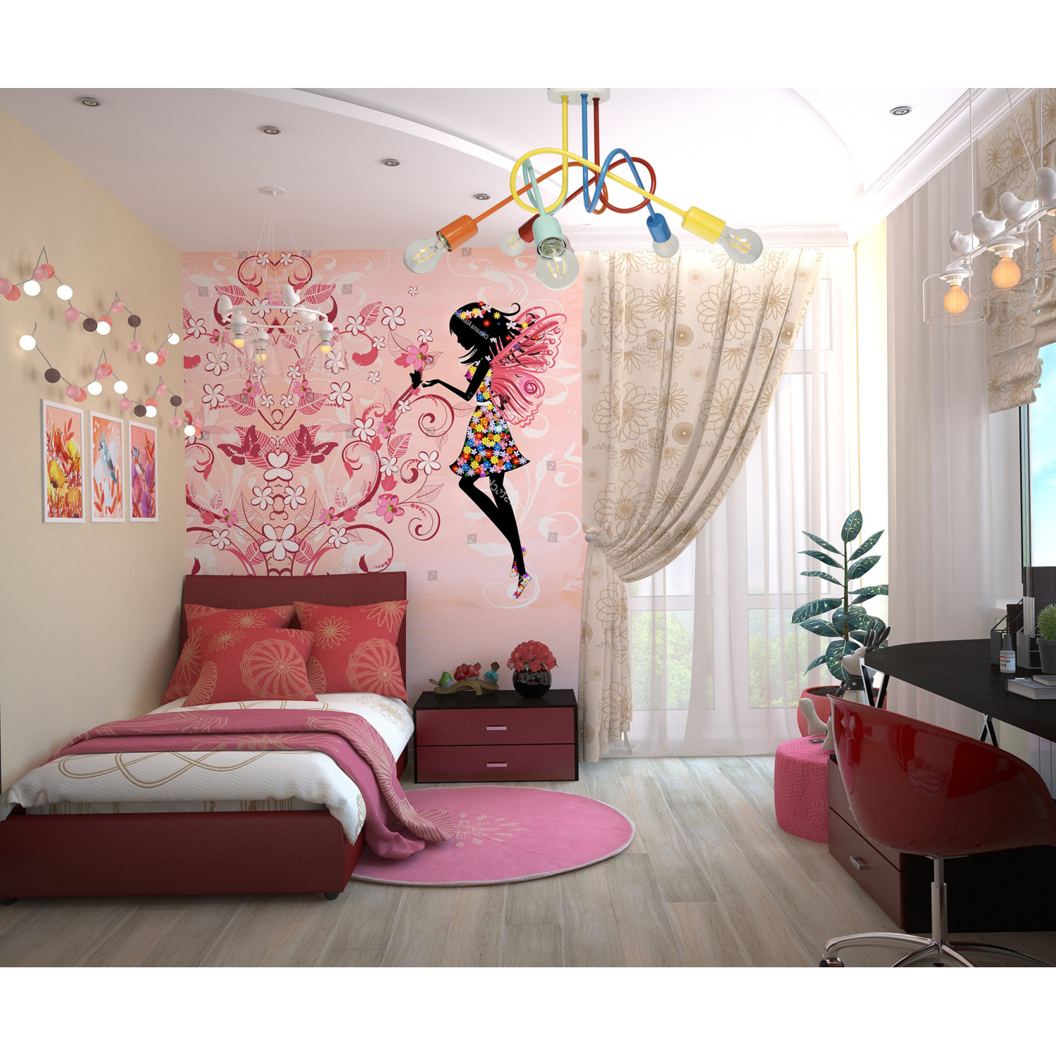 Moderní Pětiramenné Závěsné Svítidlo LED v Pastelových Barvách 1001/5MX4 MONDO foto5