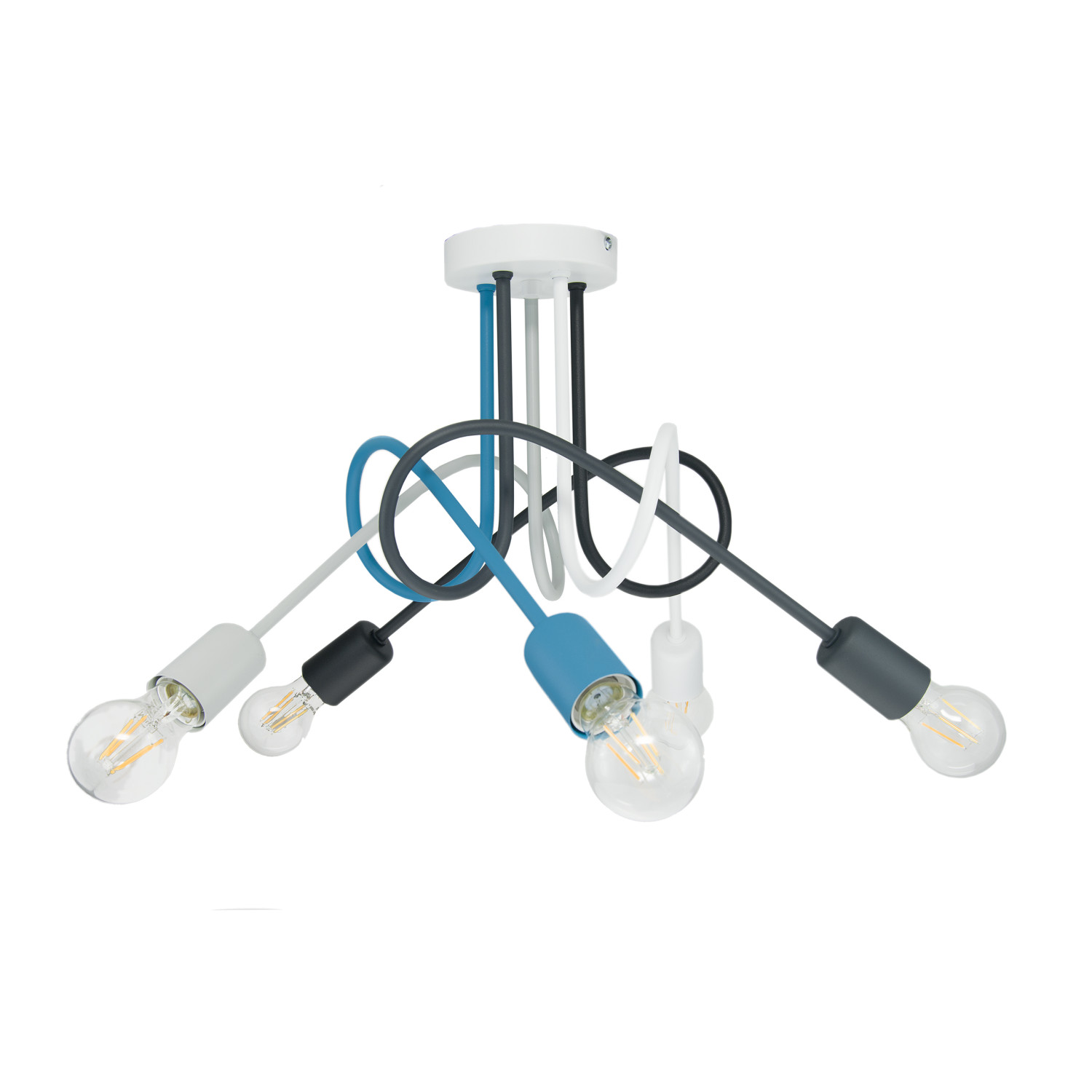 Pendant lamp 1001/5MX5 MONDO, 5 x E27 Max 60W, turquoise, gray, black, white, graphite foto2