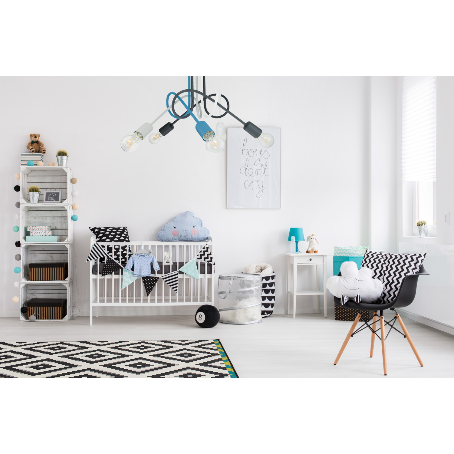 Pendant lamp 1001/5MX5 MONDO, 5 x E27 Max 60W, turquoise, gray, black, white, graphite foto7