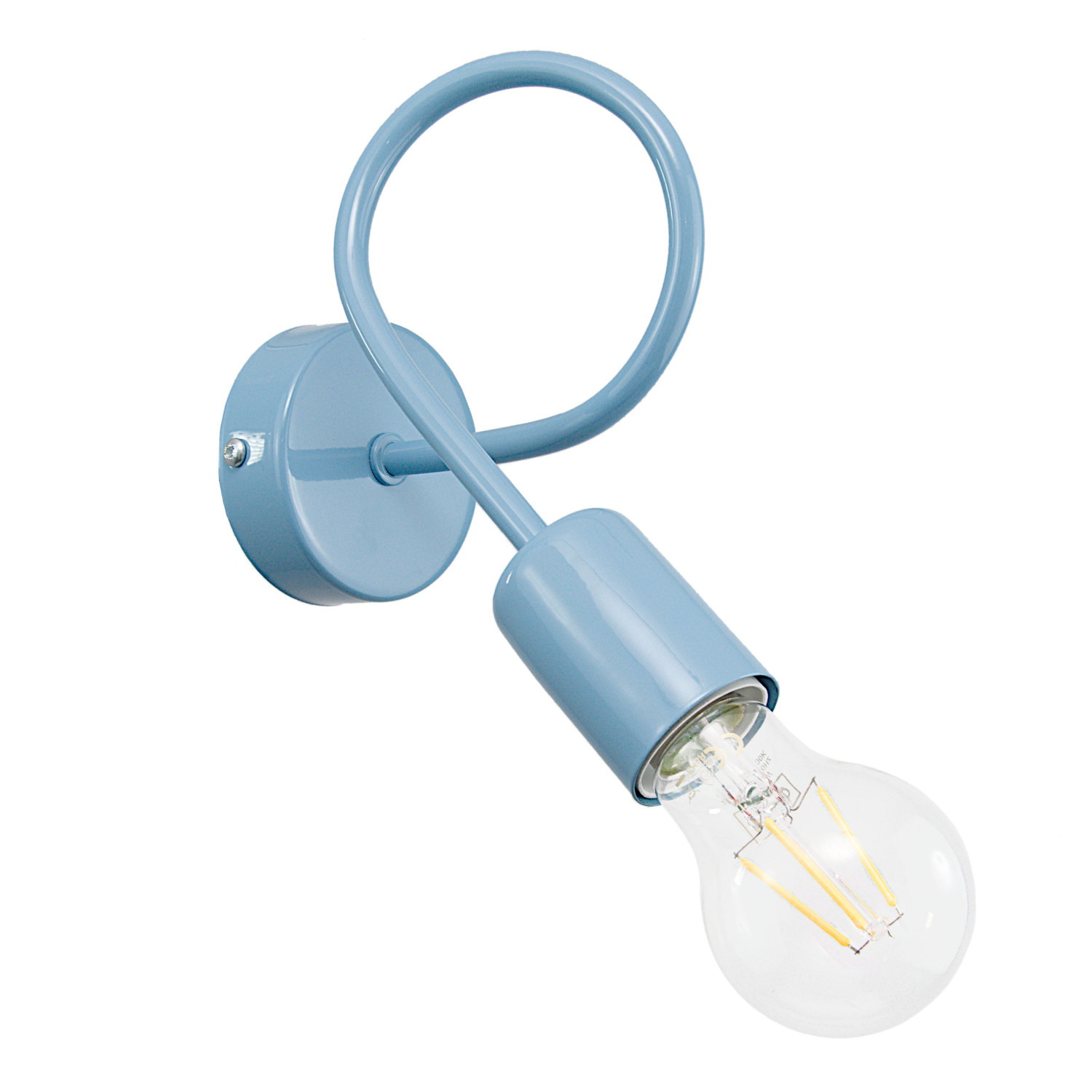 Modern metal wall light in bright blue pastel color 1001/1PN MONDO, 1xE27/60W,