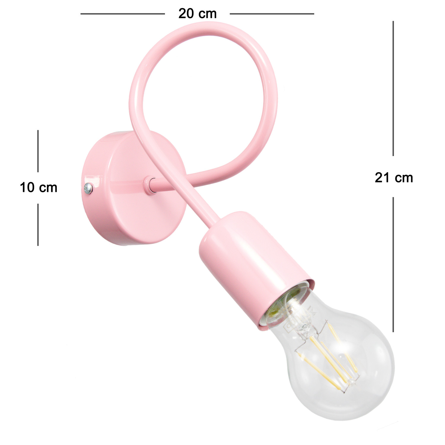 Wall lamp 1001/1PR MONDO, 1xE27/60W, pastel pink foto3
