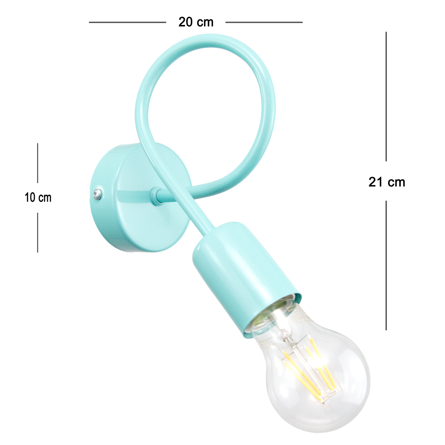 Wall lamp 1001/1PT MONDO, 1xE27/60W, turquoise pastel foto3