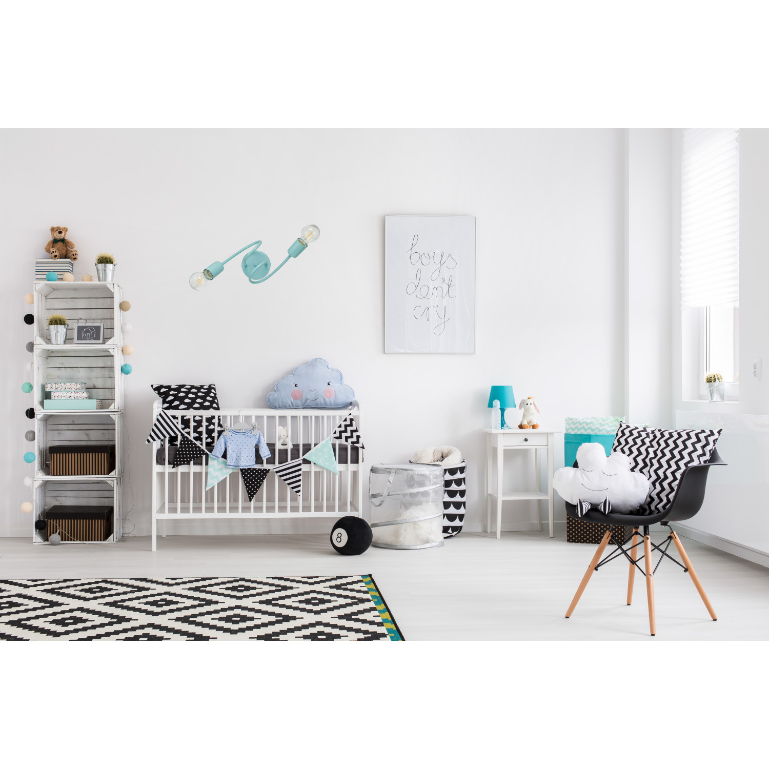 Pendant lamp 1001/2PT MONDO, 2xE27/60W, turquoise pastel foto4