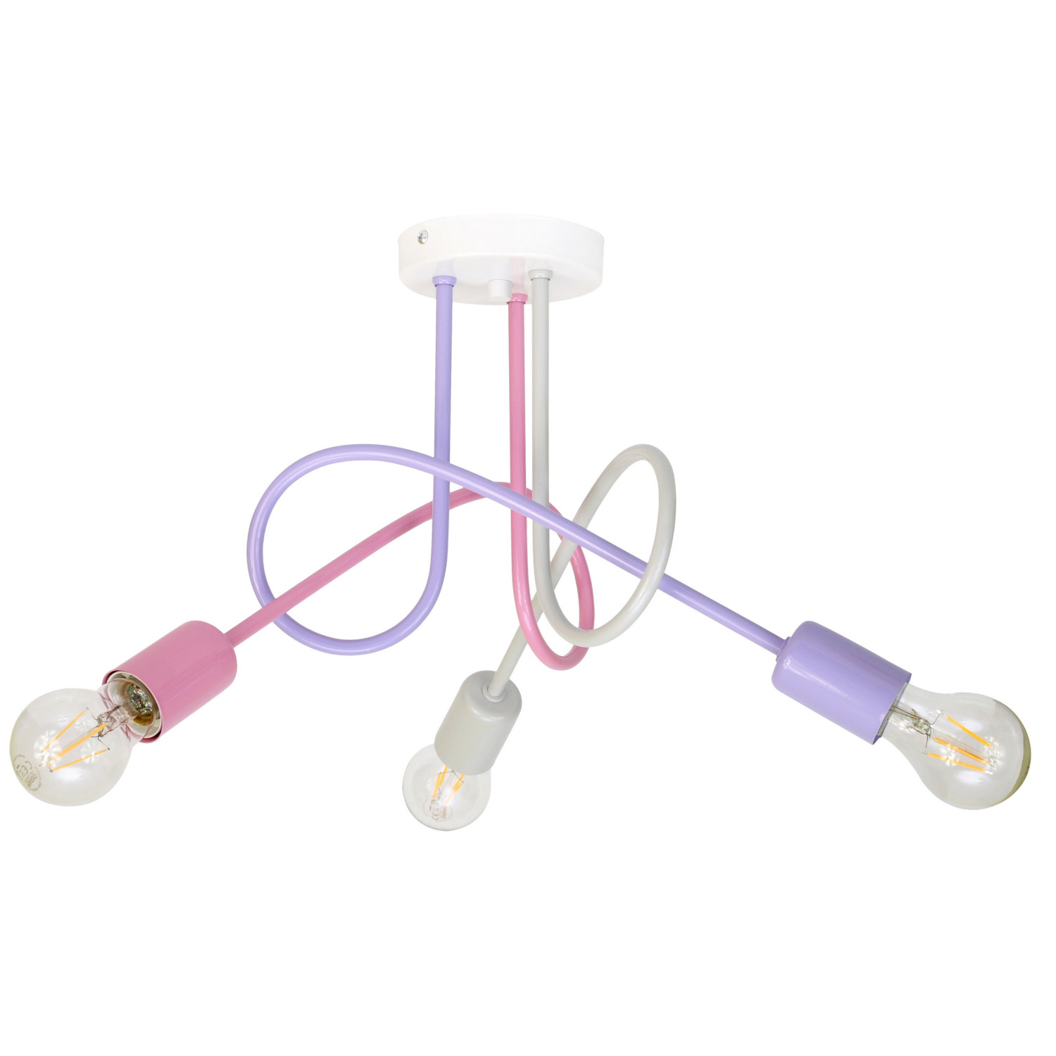 Závěsné svítidlo 1001/3MP3 MONDO, 3xE27/60W, šedá, pastelově fialová, pastelově růžová