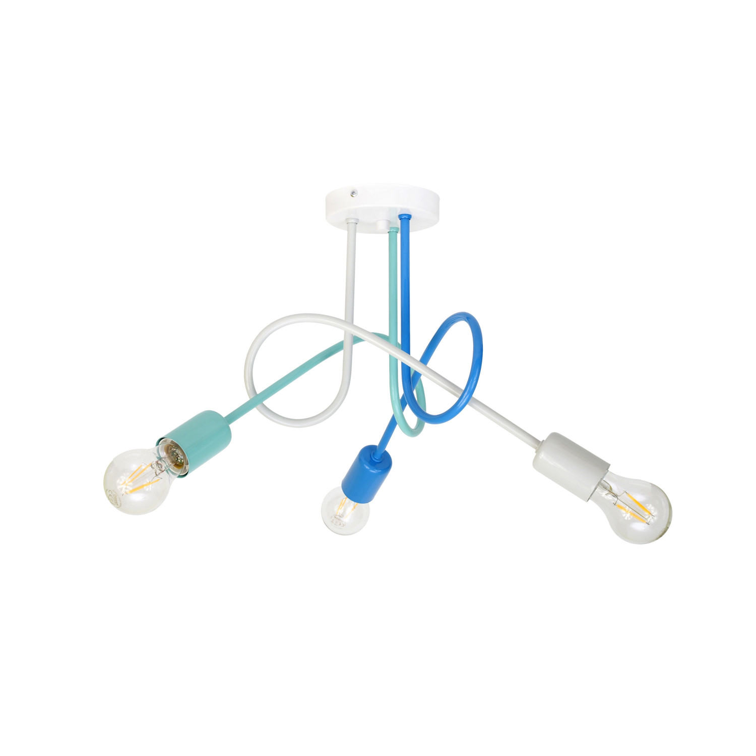 Pendant lamp 1001/3MP1 MONDO, 3xE27/60W, gray, blue, turquoise pastel