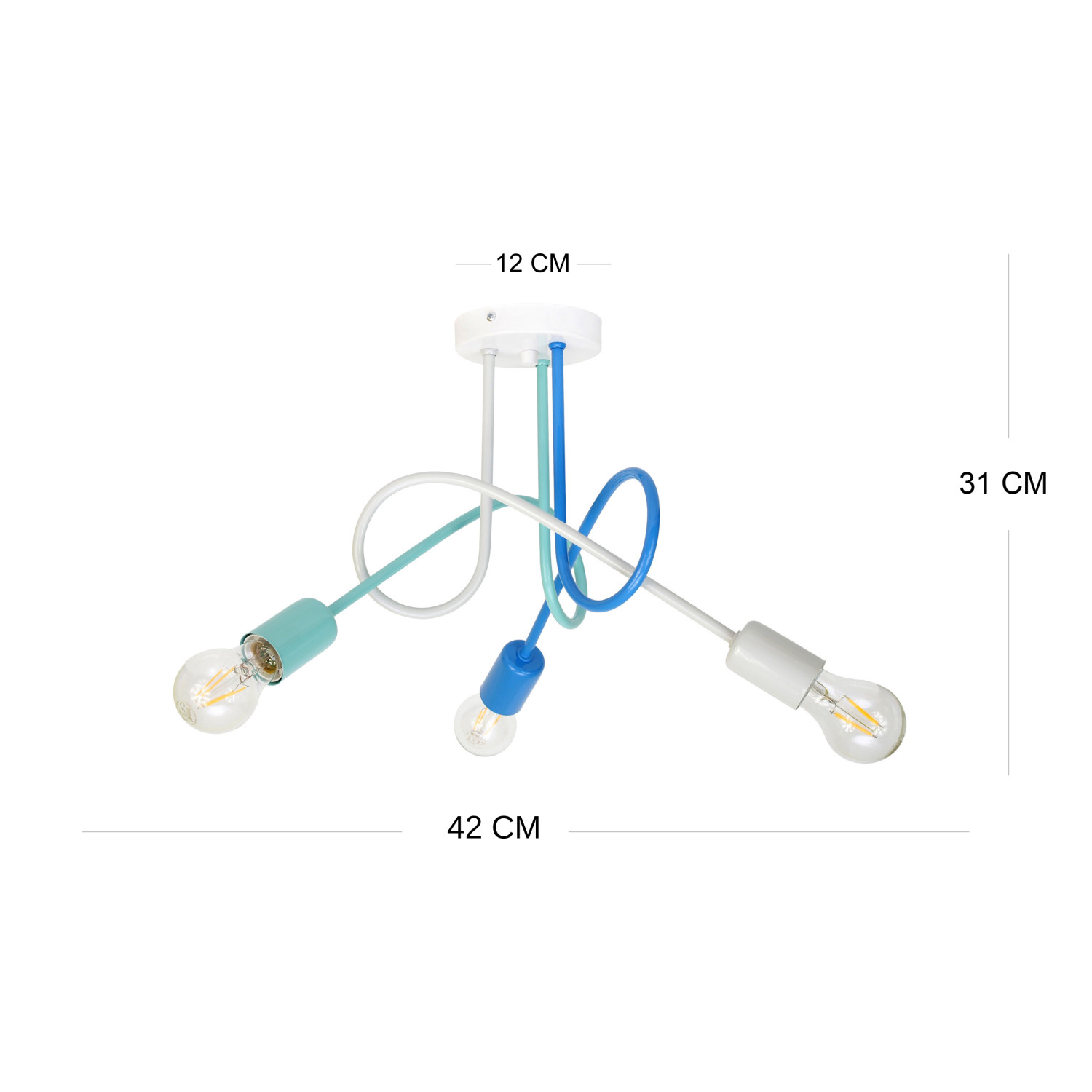 Pendant lamp 1001/3MP1 MONDO, 3xE27/60W, gray, blue, turquoise pastel foto2