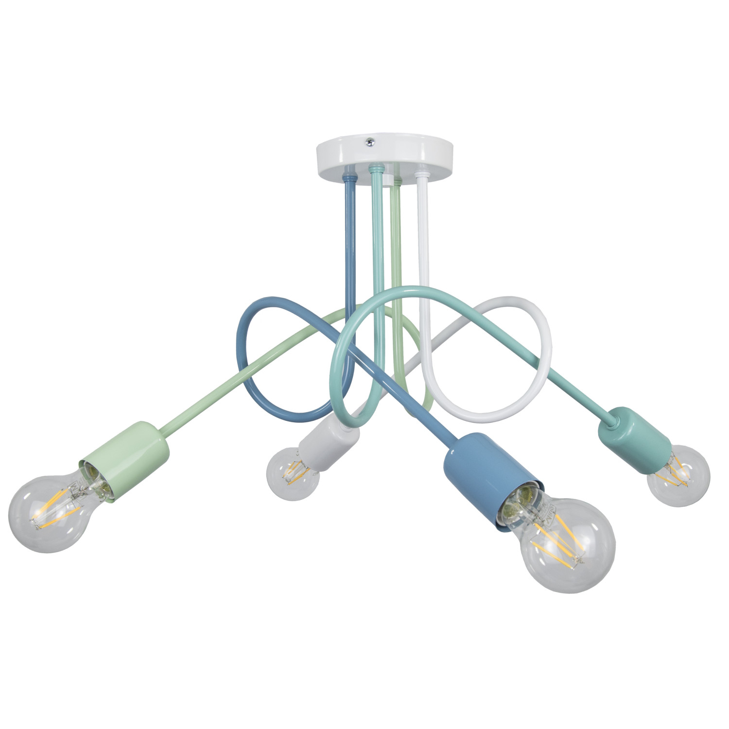 Pendant lamp 1001/4MP3 MONDO, 4xE27/60W, blue, turquoise, white, aquamarine