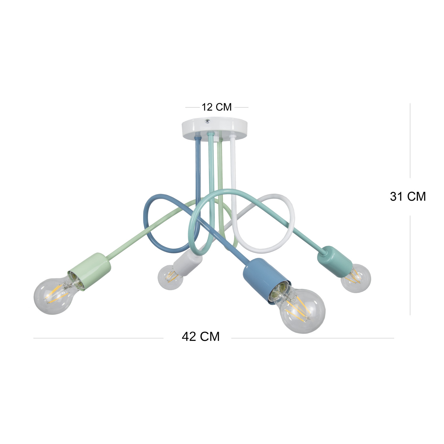 Pendant lamp 1001/4MP3 MONDO, 4xE27/60W, blue, turquoise, white, aquamarine foto2