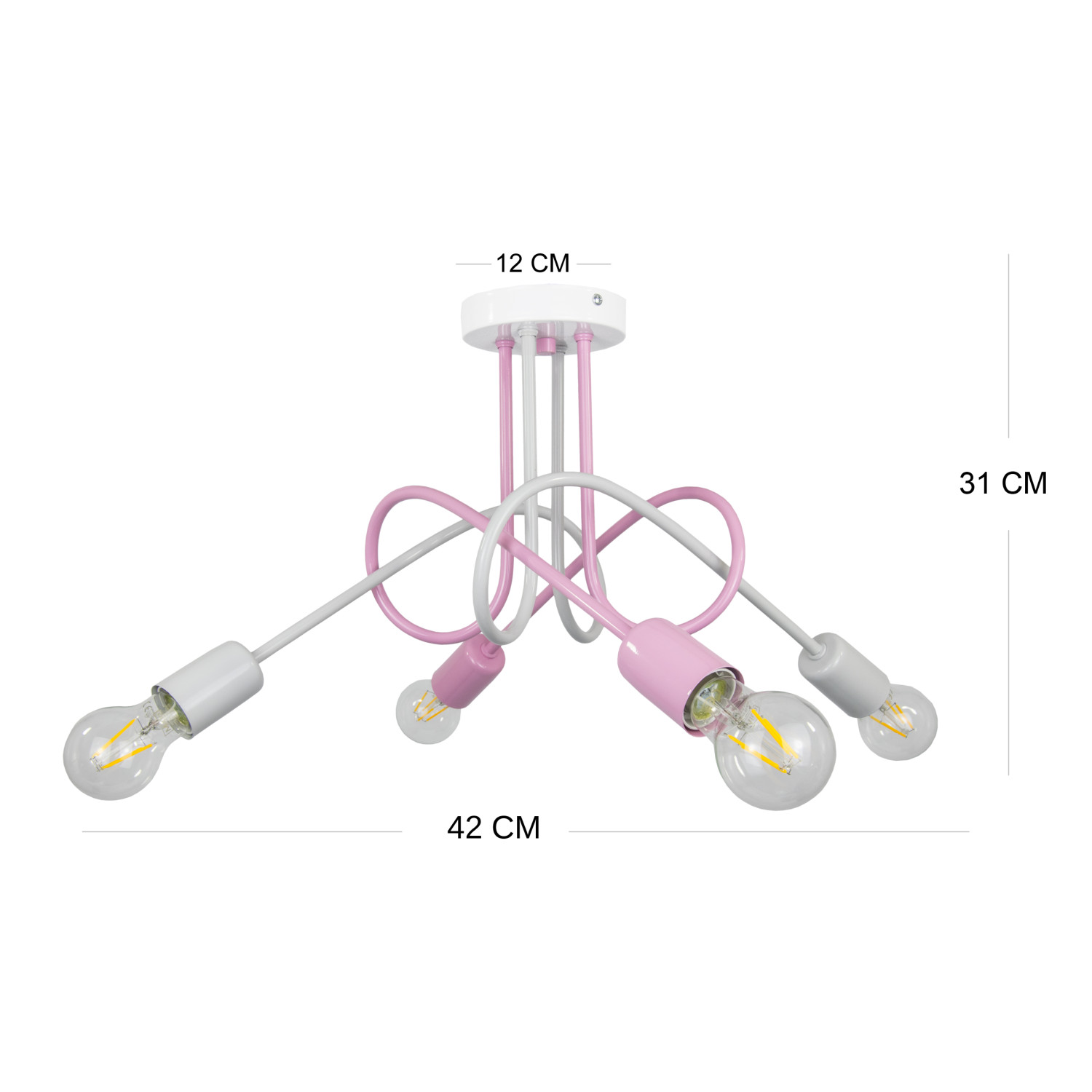 Závěsné svítidlo 1001/4MP2 MONDO, 4xE27/60W, šedá, růžová foto2